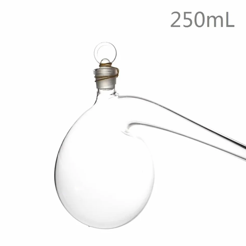 250 ml Retorta z dnem – w szklanym korku 3,3 szklanej kolby destylacyjnej laboratorium