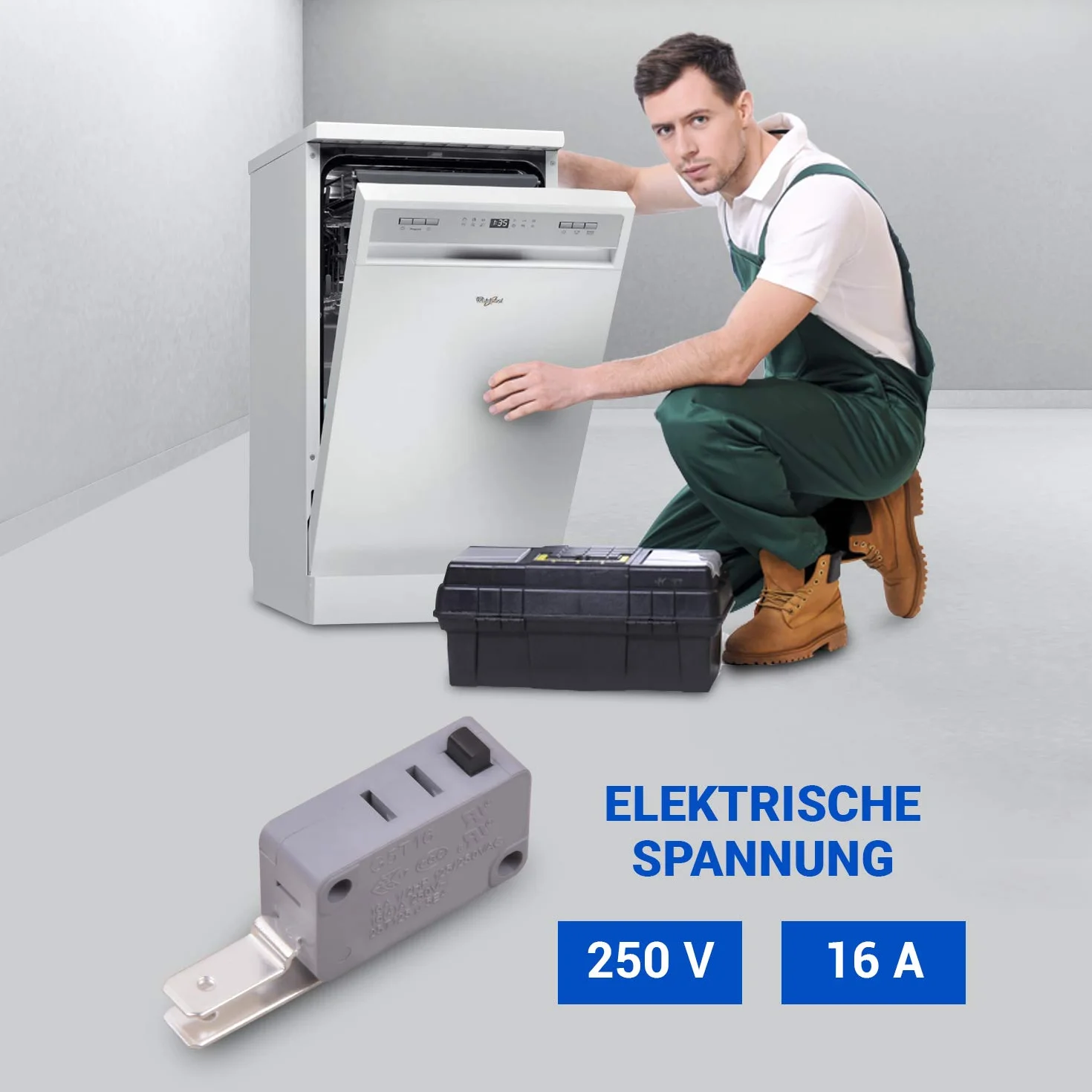VIOKS Mikro przełącznik 250 V 16 A zamiennik do Whirlpool C00118781 482000029051 mikroprzełącznik mini mikroprzełącznik wyłącznik krańcowy do zmywarki