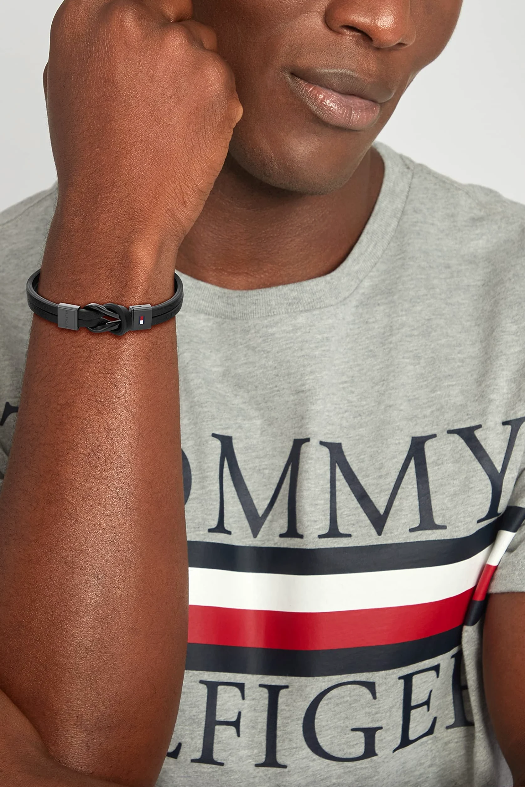 Tommy Hilfiger Biżuteria Męska Skórzana Bransoletka Czarna - 2790442