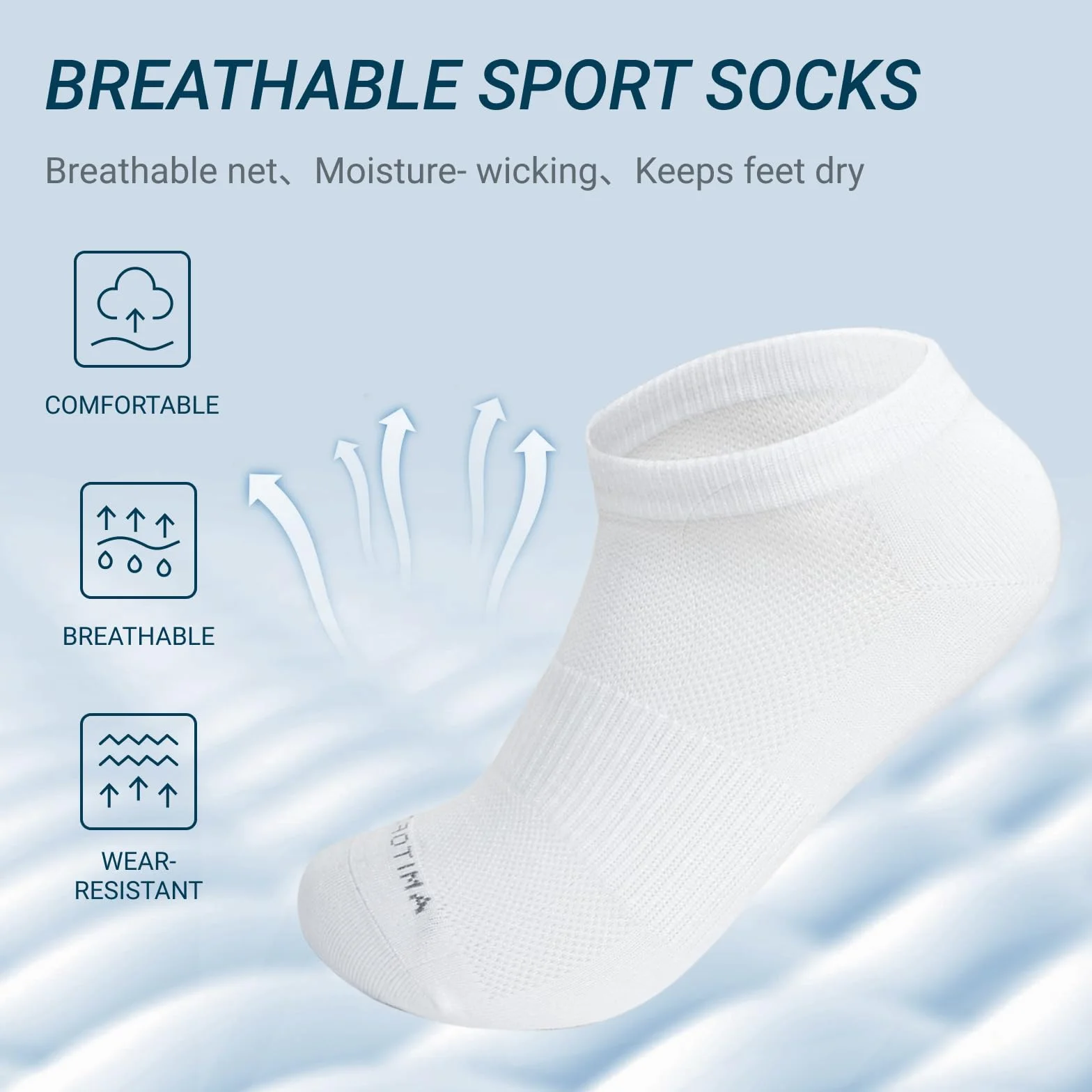 LOFIR Bambusowe skarpety do sneakersów dla mężczyzn i kobiet: letnie skarpety sportowe, oddychające, krótkie skarpety do uprawiania sportu, wędrówek, spacerów, 6 par, 39-50
