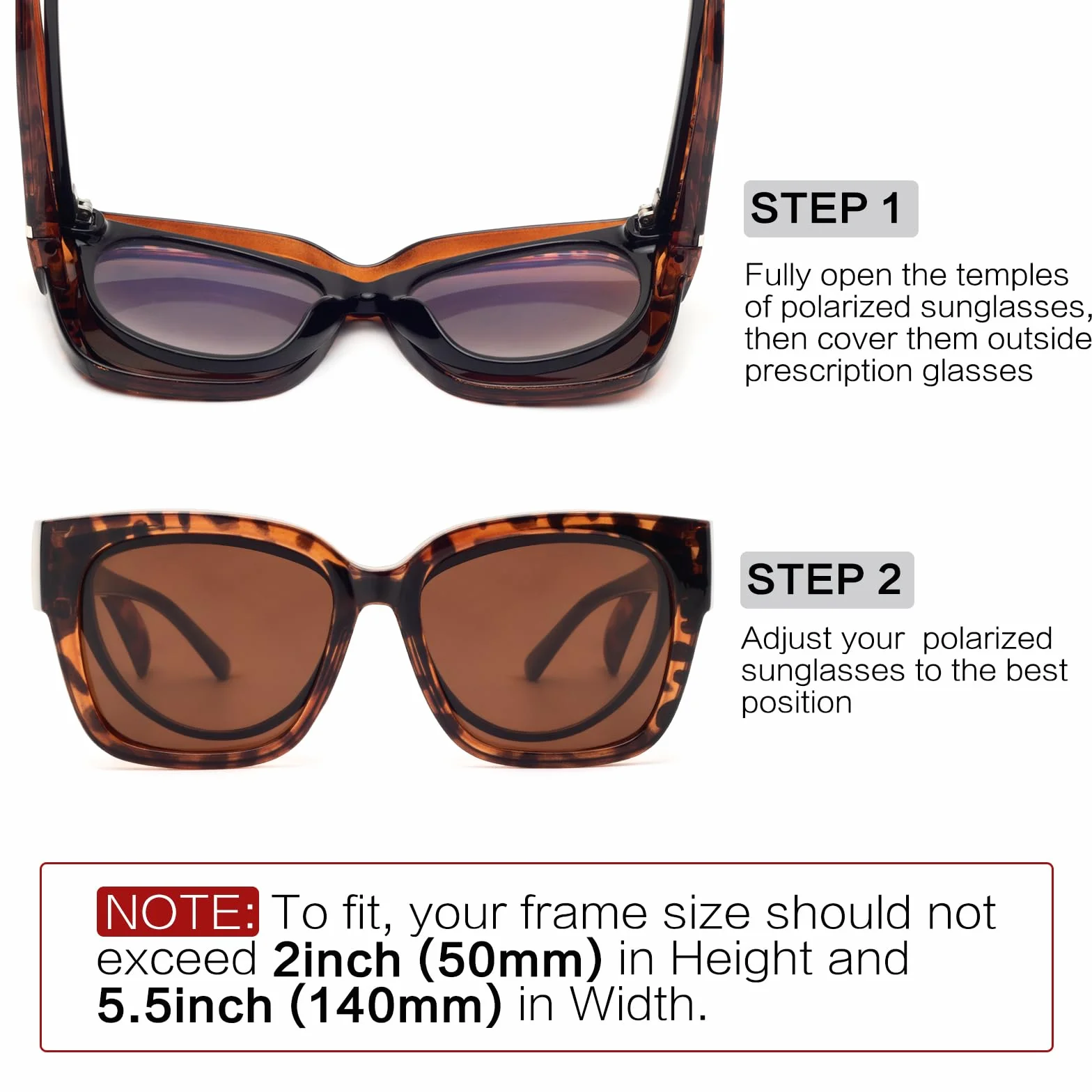 Face Shadow Okulary przeciwsłoneczne z polaryzacją, dla osób noszących okulary, ochrona przed promieniowaniem UV, ultra lekkie