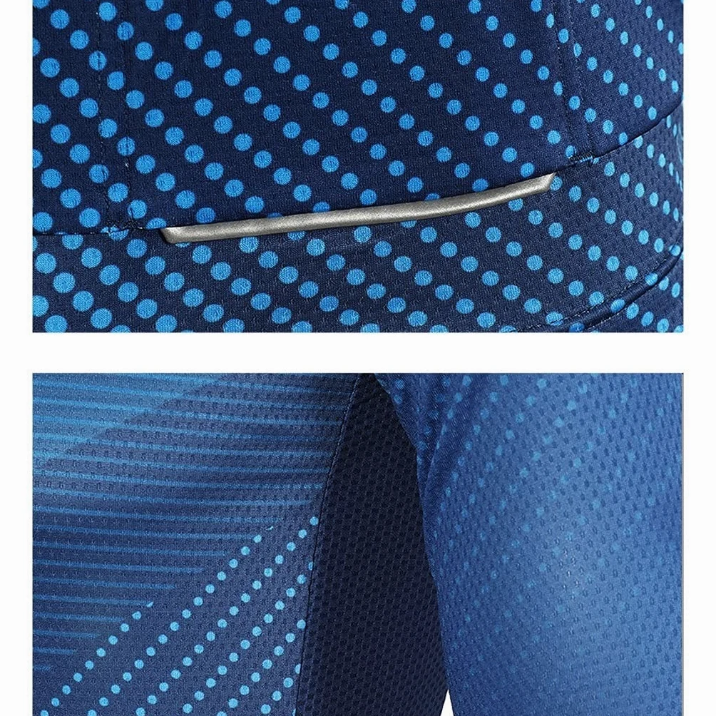 Męska odzież kolarska Jazda na rowerze Męska Letnia rower górski z długim rękawem Top Oddychający Quick-Dry Road Bike Sportswear z tylnymi kieszeniami Męskie koszulki kolarskie(B,XL)