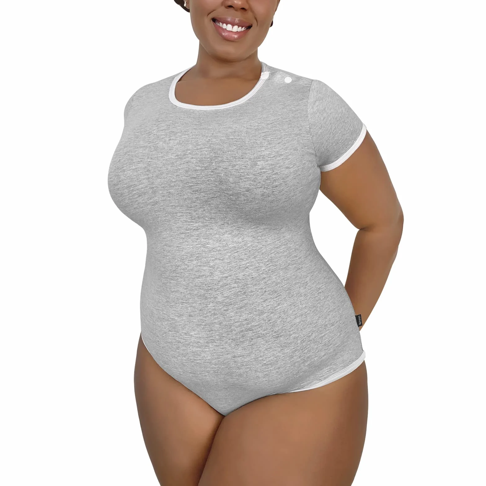 LittleForBig Bawełniany śpioszki Onesie Piżama Bodysuit-Seria pastelowa Szary