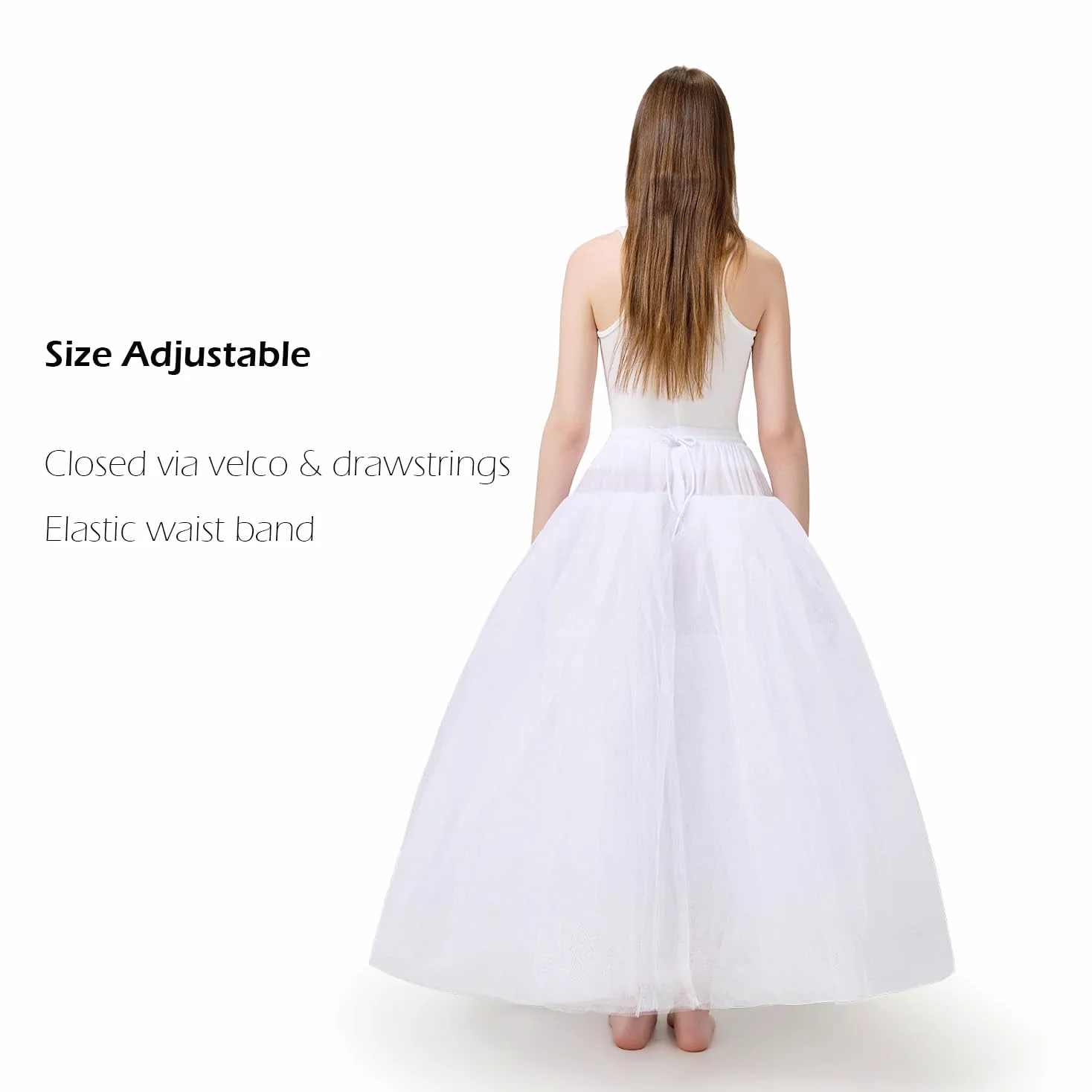 Aprildress Damska Halka Petticoat bez obręczy Krynolina pod spódnica do sukni ślubnych PL-PPT026