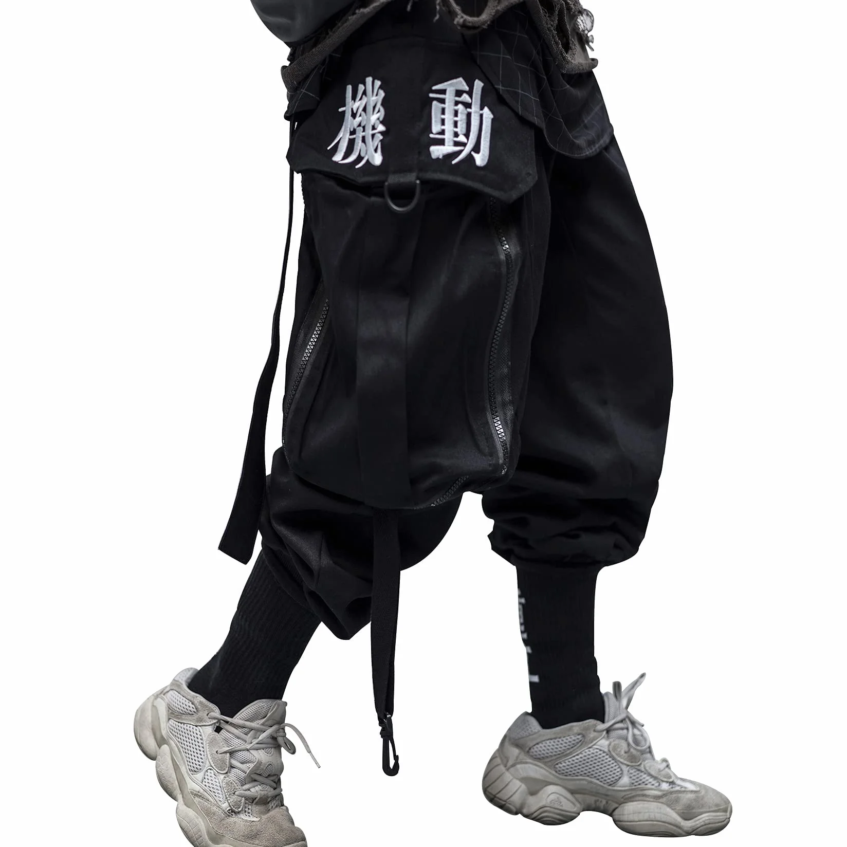 Niepce Inc Streetwear Techwear Cargo Pants Męskie japońskie spodnie cargo w stylu streetwearowym ze wzorem