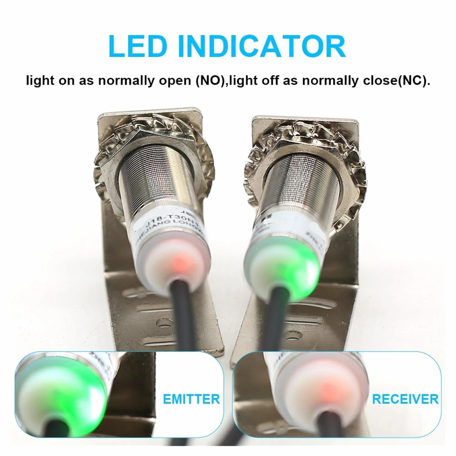 M18 Laser Sensor 0-20m Effectively Detecting Nonwovens Through Beam Photoelectric Proximity Switch J18-T(J18-T20N2 NPN NC)