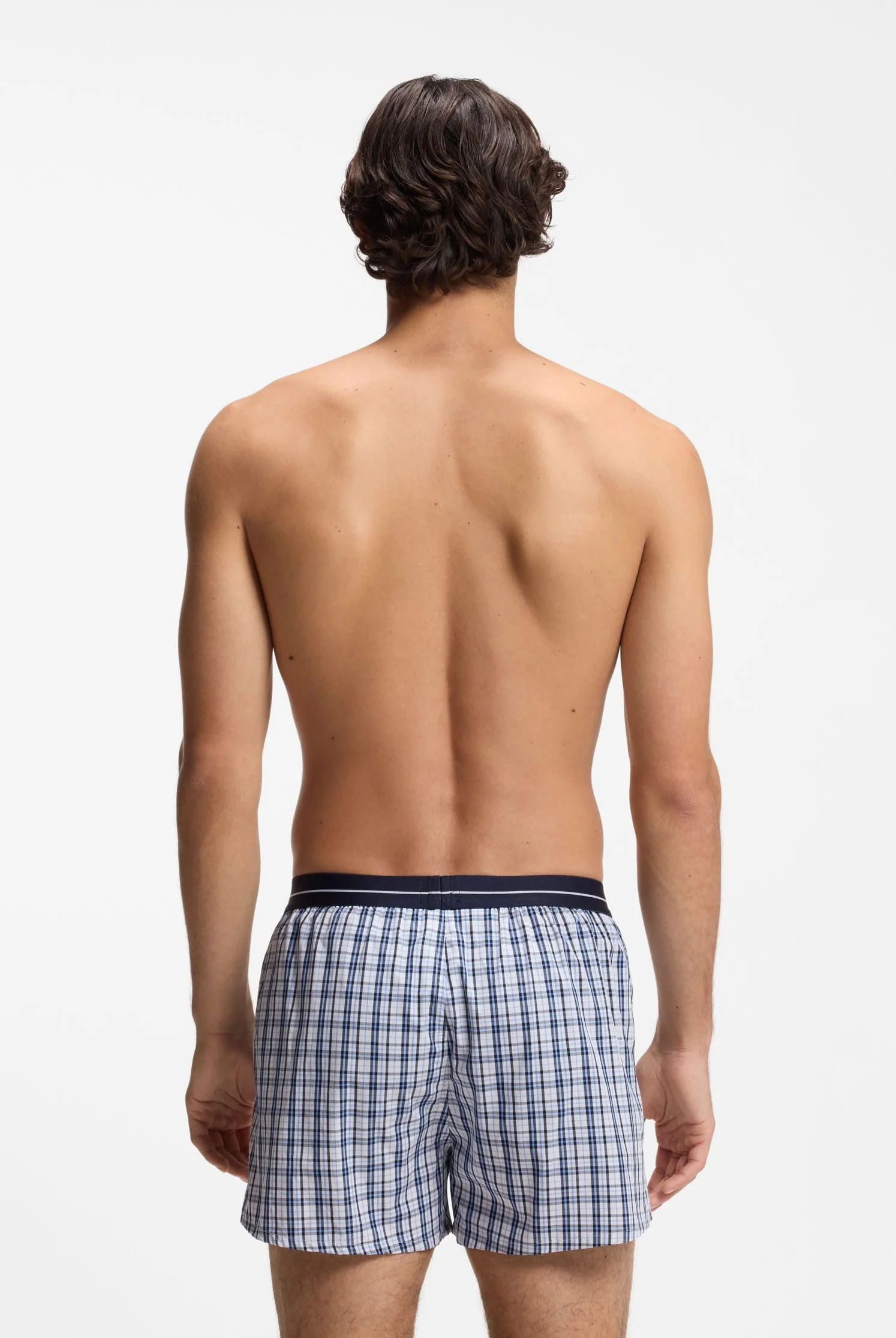 BOSS Męskie spodnie piżamowe 2P Boxer Shorts Dark Blue405 XL