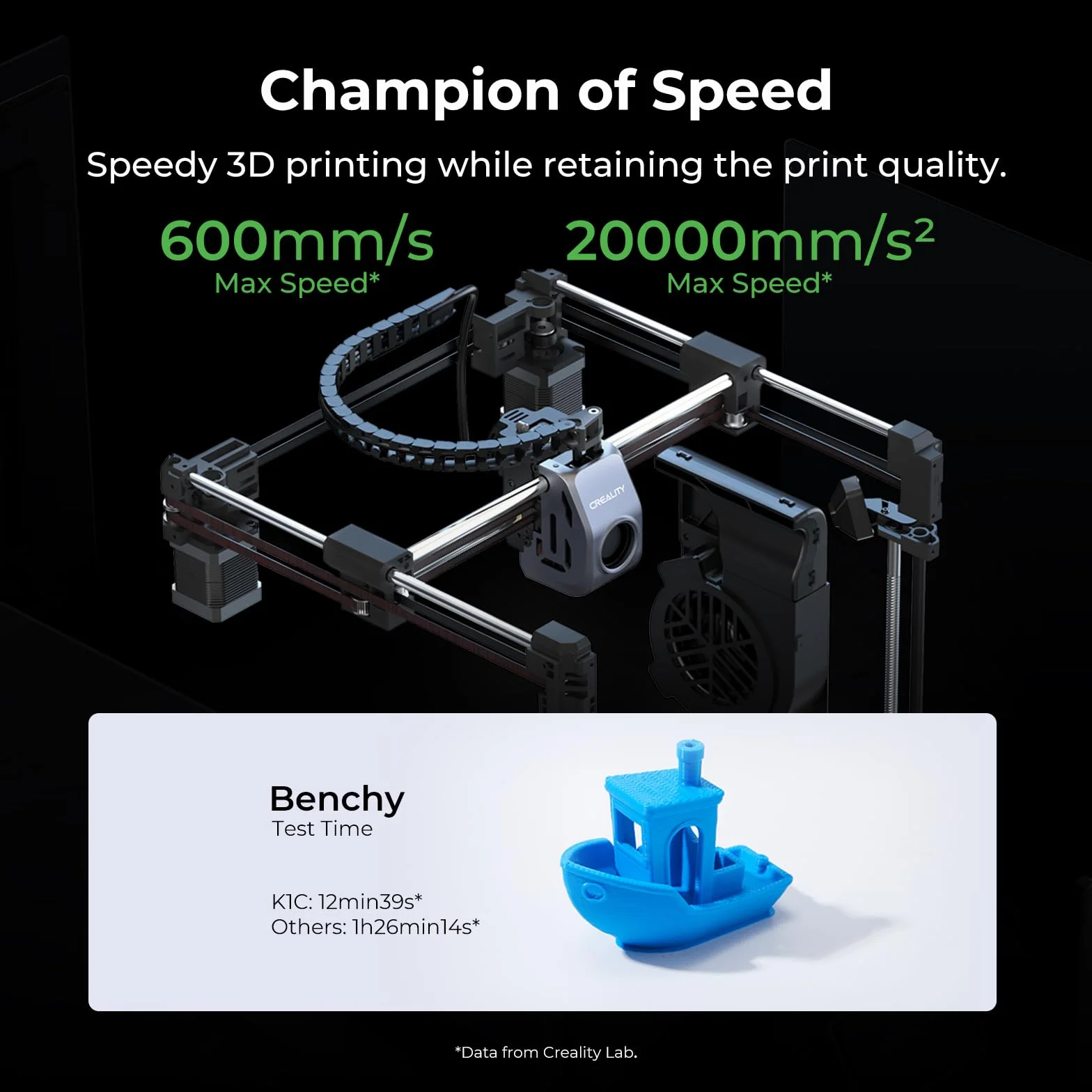 Creality Drukarka 3D K1C z kamerą AI, prędkość drukowania 600 mm/s, automatyczne poziomowanie, potrójne chłodzenie, w pełni metalowy zestaw wytłaczarki, wypełniony włóknem węglowym