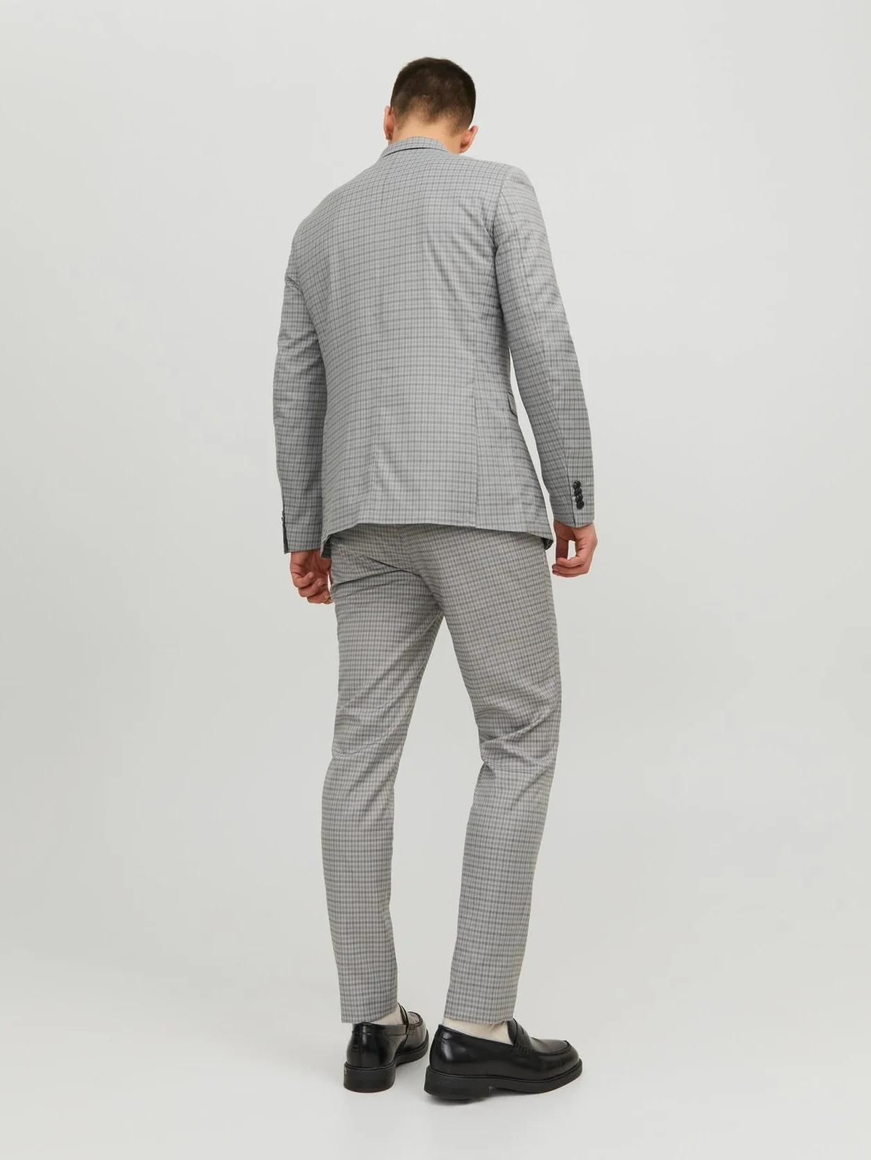 JACK & JONES Jprfranco Check Suit Sn garnitur męski, Light Grey Melange/Checks: super slim fit, 54