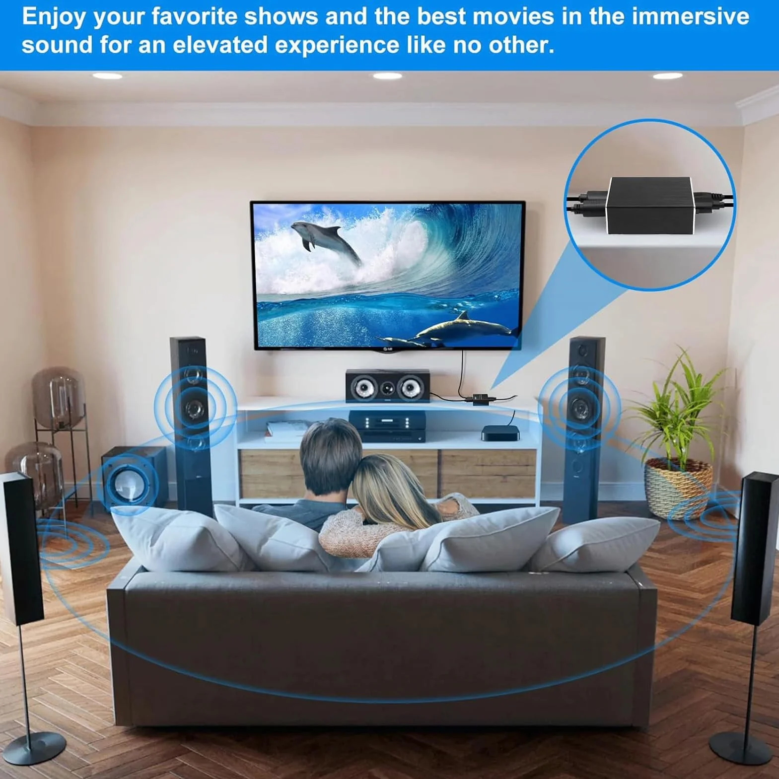 Elprico 4K HDMI Audio Ekstraktor, Optyczny Konwerter SPDIF 3,5 Mm z 3 -kanałowym Trybem dla Systemów Kina Domowego i Gier