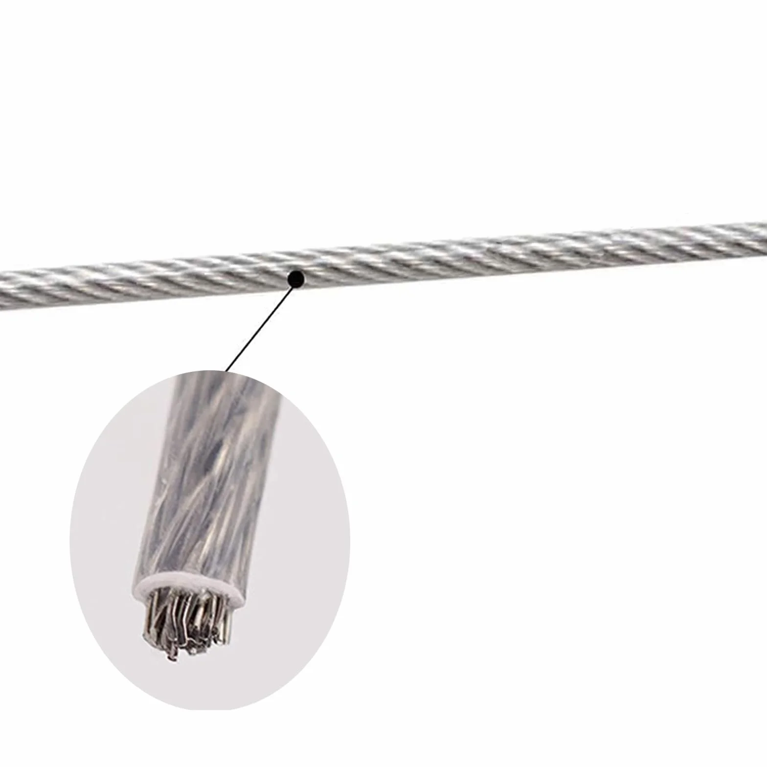 Linka stalowa 70 m, os?oni?ta linka stalowa 2 mm, stal nierdzewna 304, zestaw z 10 zaciskami kablowymi, 10 linami drucianymi i 8 tulejkami aluminiowymi, drut ze stali nierdzewnej, linka