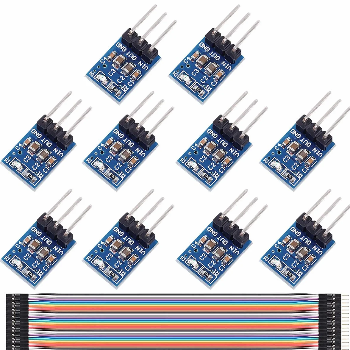 10 sztuk 5 V do 3,3 V Step-Down Buck moduł zasilacza DC 4,75 V-12 V do 3,3 V regulator napięcia 800 mA LDO Buck zestaw lutowniczy do Arduino
