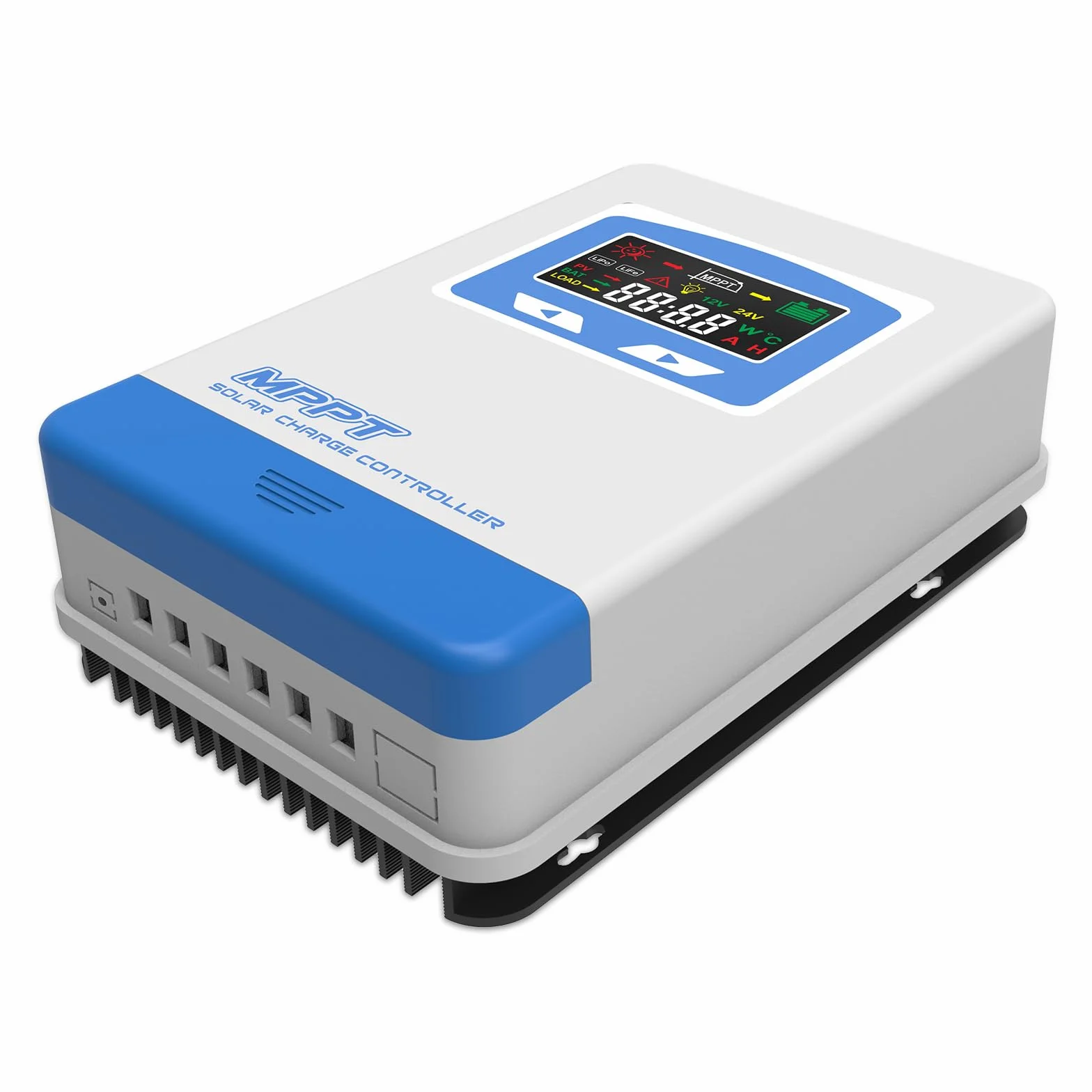 Anern Regulator ładowania słonecznego 20A MPPT 12V 24V samochód z trybem wykrywania światła, wyświetlacz LCD do paneli słonecznych 12 V 24 V 24 V żel uszczelniony powodzią i baterią litową