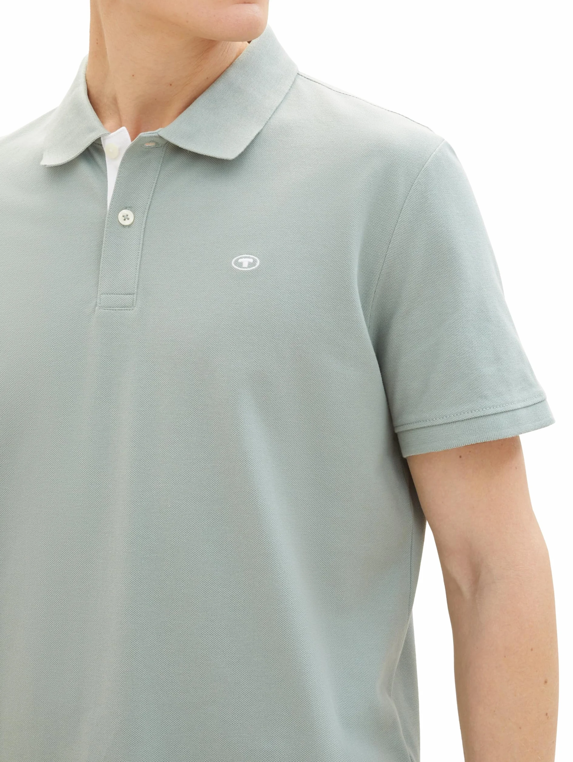 TOM TAILOR Koszulka polo Basic Piqué Mężczyźni XL Iced Grey Mint