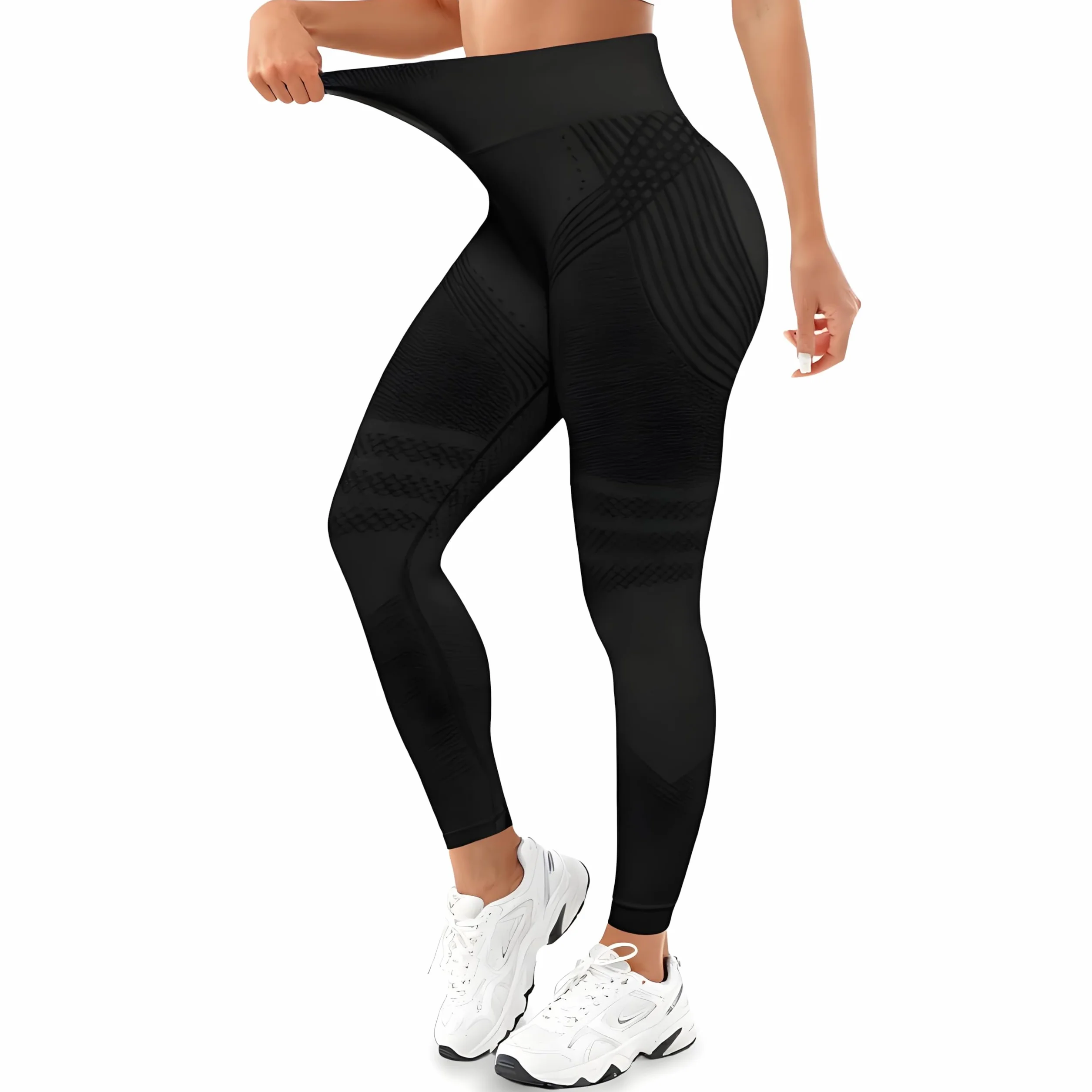 Legginsy antycellulitowe damskie sportowe długie kompresyjne push-up do jogi pilatesu