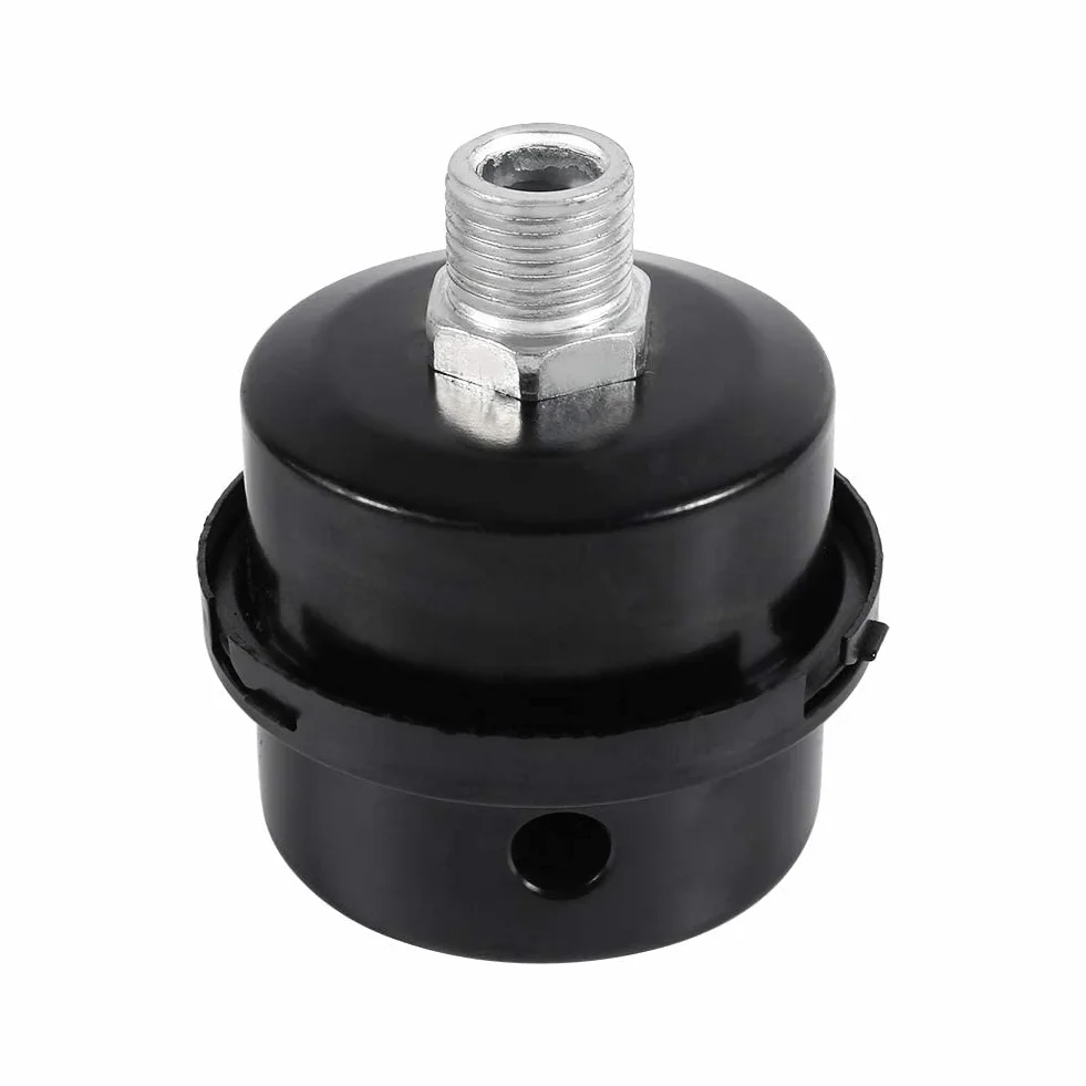 Tłumik filtra powietrza, metalowy filtr średnica 16 mm do sprężarki powietrza (czarny)