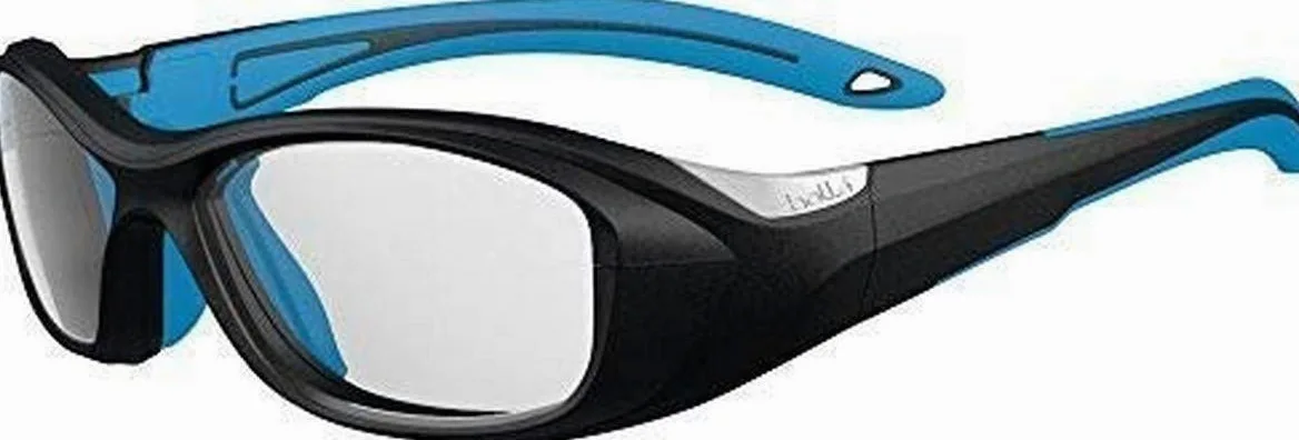 bollé Swag Sportowe okulary ochronne, czarno-niebieskie, poliwęglanowe soczewki z przeciwmgielnym i odpornym na zarysowania Cat.0 uniseks - dorośli M