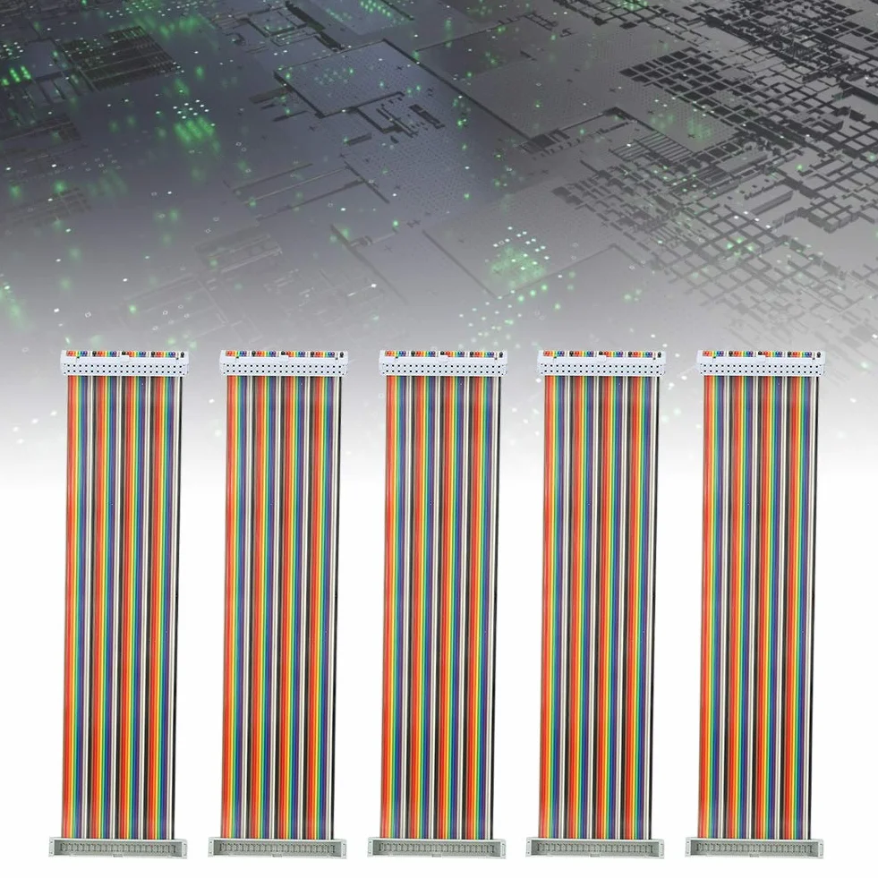 5 sztuk Kabel GPIO, męski na żeński 40-pinowy płaski kabel taśmowy, do (7,9 cala)(Mężczyzna na kobietę)