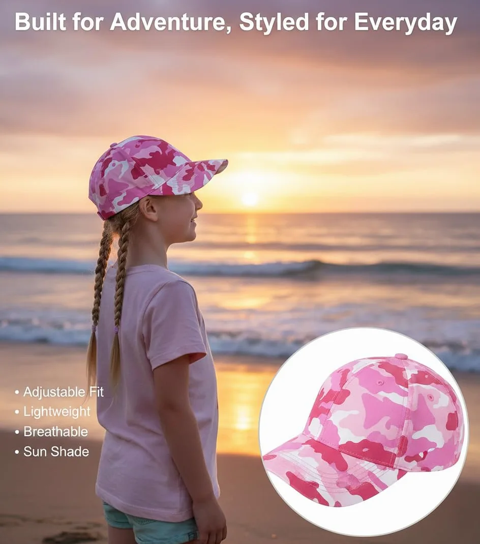 A2Z 4 Kids Dziewczęca czapka z daszkiem czapka z daszkiem trucker ochrona przeciwsłoneczna jednolity kolor oddychająca tkanina wygodne dopasowanie do codziennego noszenia lekkie sportowe nakrycia