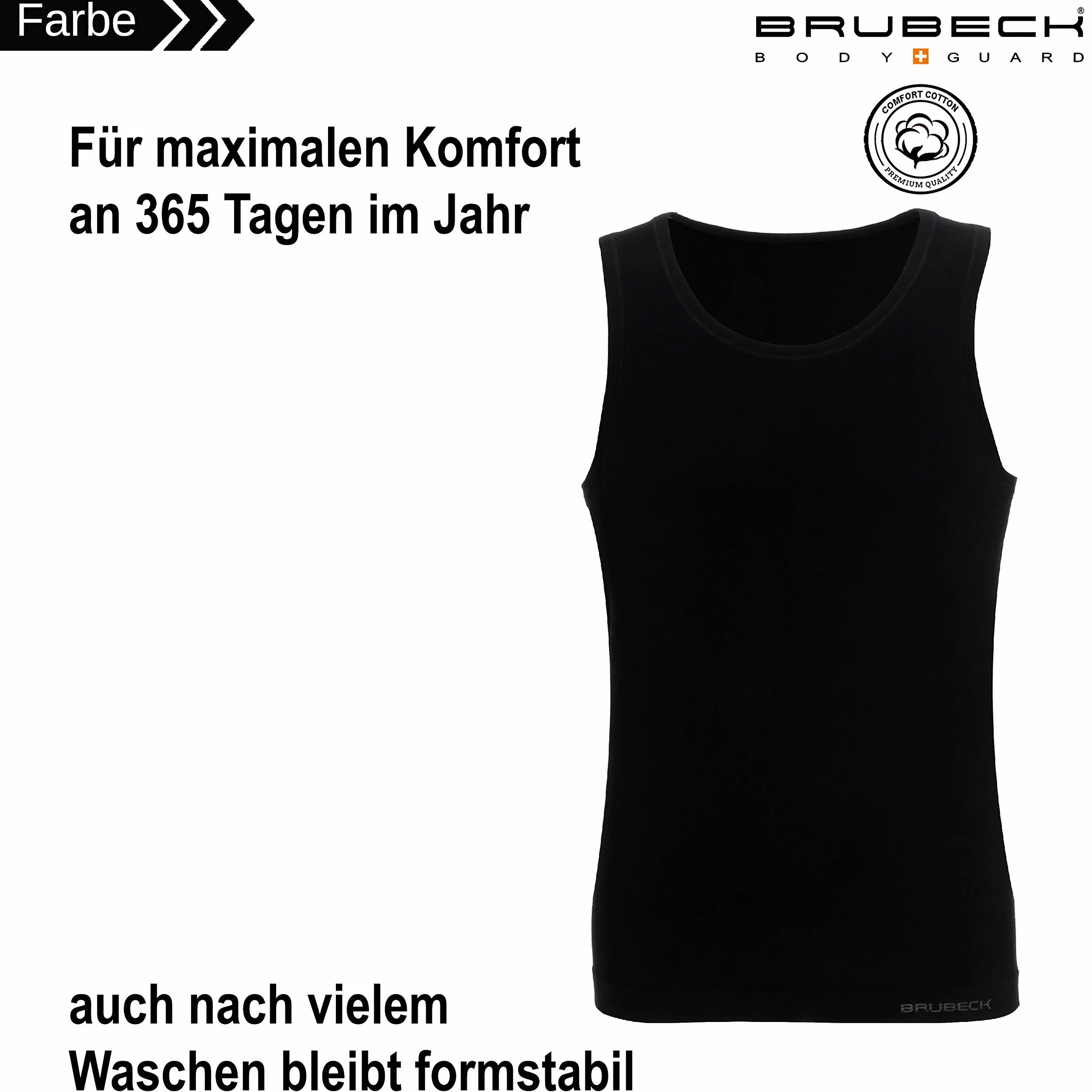 BRUBECK Męski podkoszulek | koszulka bez rękawów | oddychająca koszulka bez rękawów | top pod pachami | bezszwowa koszulka bez rękawów | tank top męski | 55% bawełna | TA00540A
