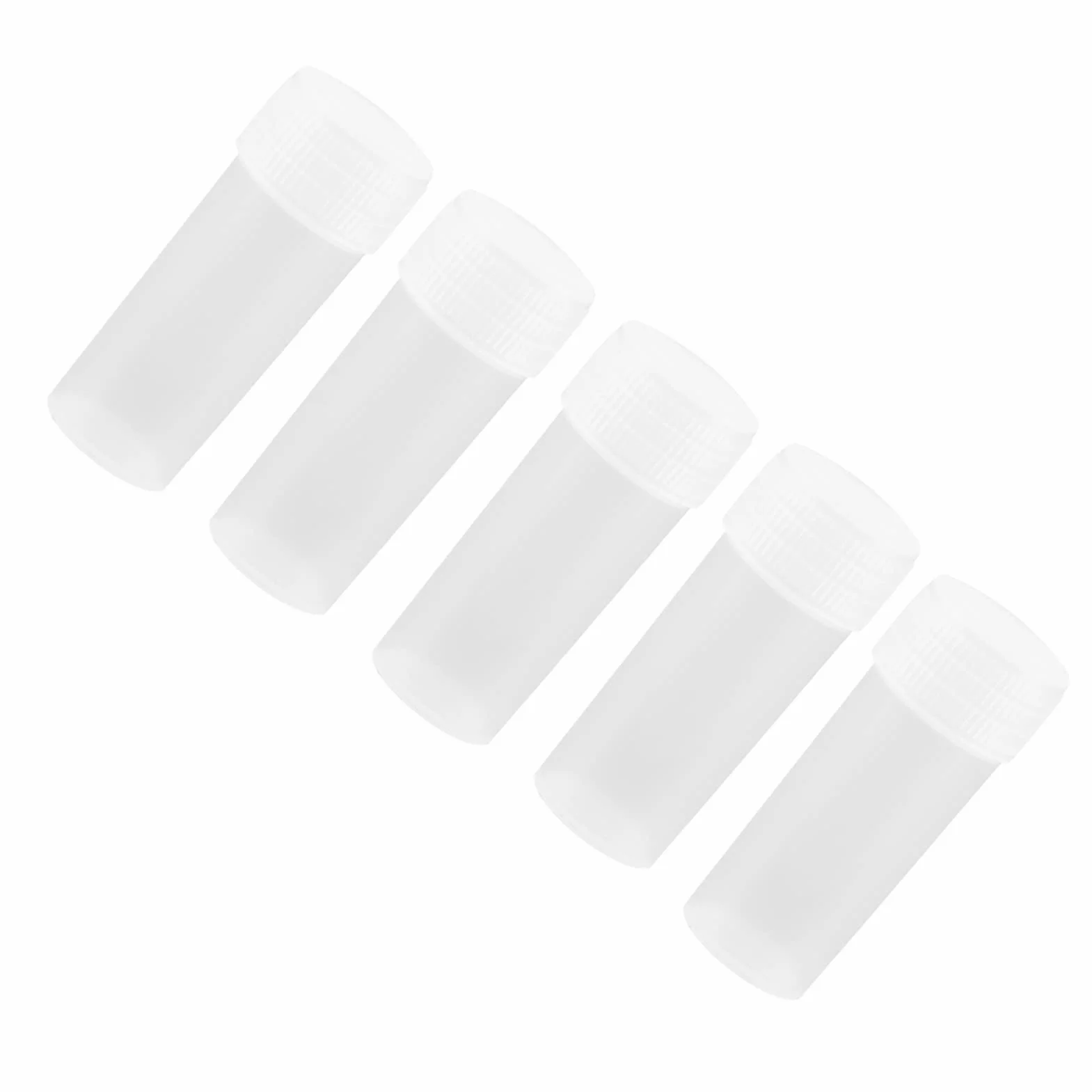 Plastikowe butelki na próbki 5 ml 50 sztuk z nakrętkami