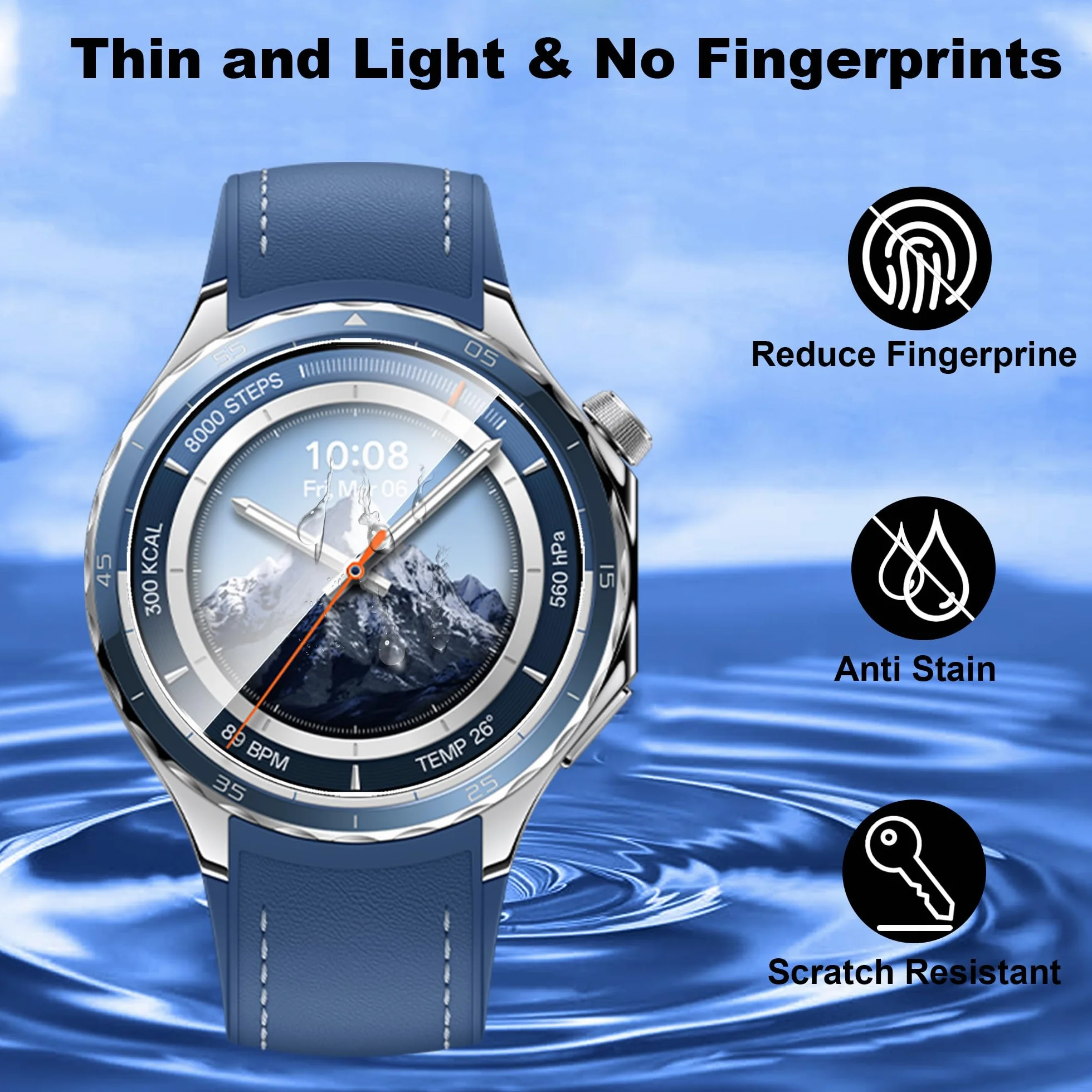 zZjoOoj Screen Protector kompatybilny z Oneplus Watch 3 do szkła hartowanego z ramką pozycjonującą [HD Clear][ Pakiet of 3 ]