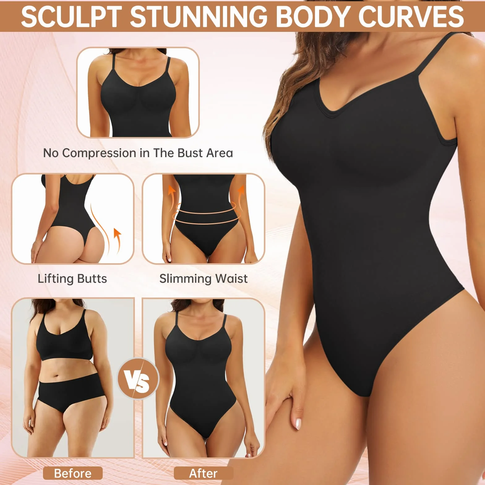 Xnova Body modelujące sylwetkę, damskie, stringi modelujące, gorset wyszczuplający brzuch, koszulka na ramiączkach, kombinezon z regulowanymi ramiączkami