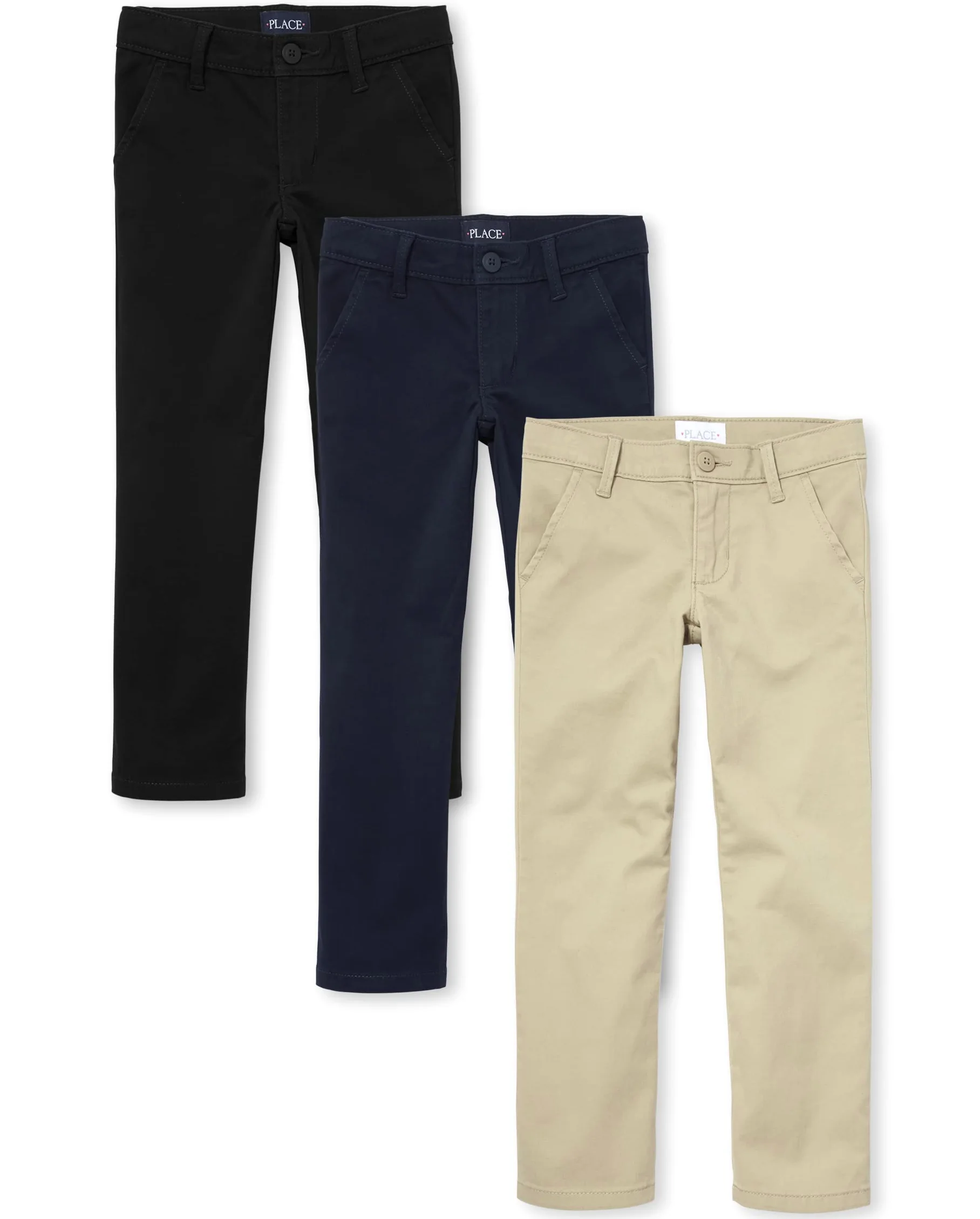 The Children's Place Girls Uniform Skinny Chino Pants 3-pack - Spodnie Dziewczynki