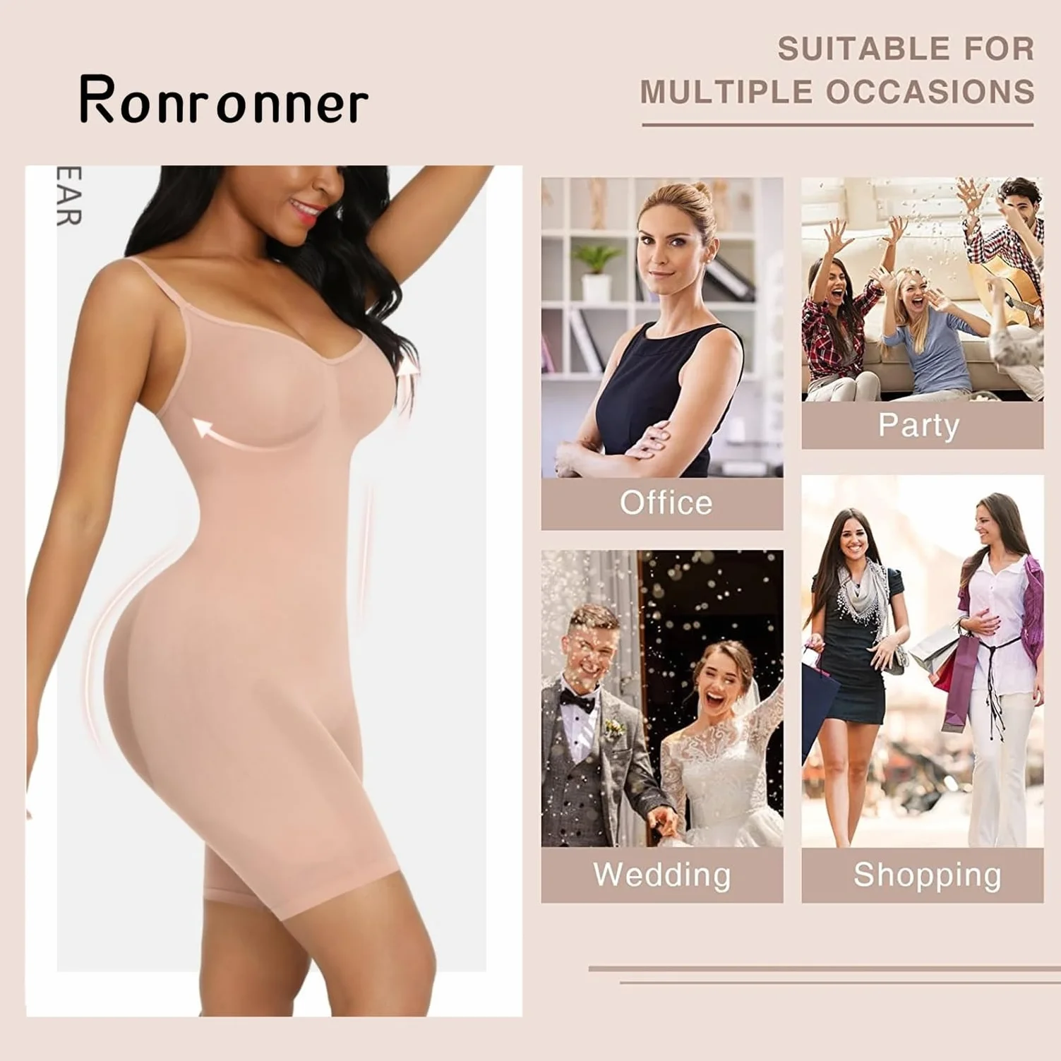 Ronronner Body modelujące kobiety modelujące brzuch kontrola ciała Shaper Body Shaper Niewidoczna poporodowa Shaper Brzuch Podnoszenie pośladków Trener Body