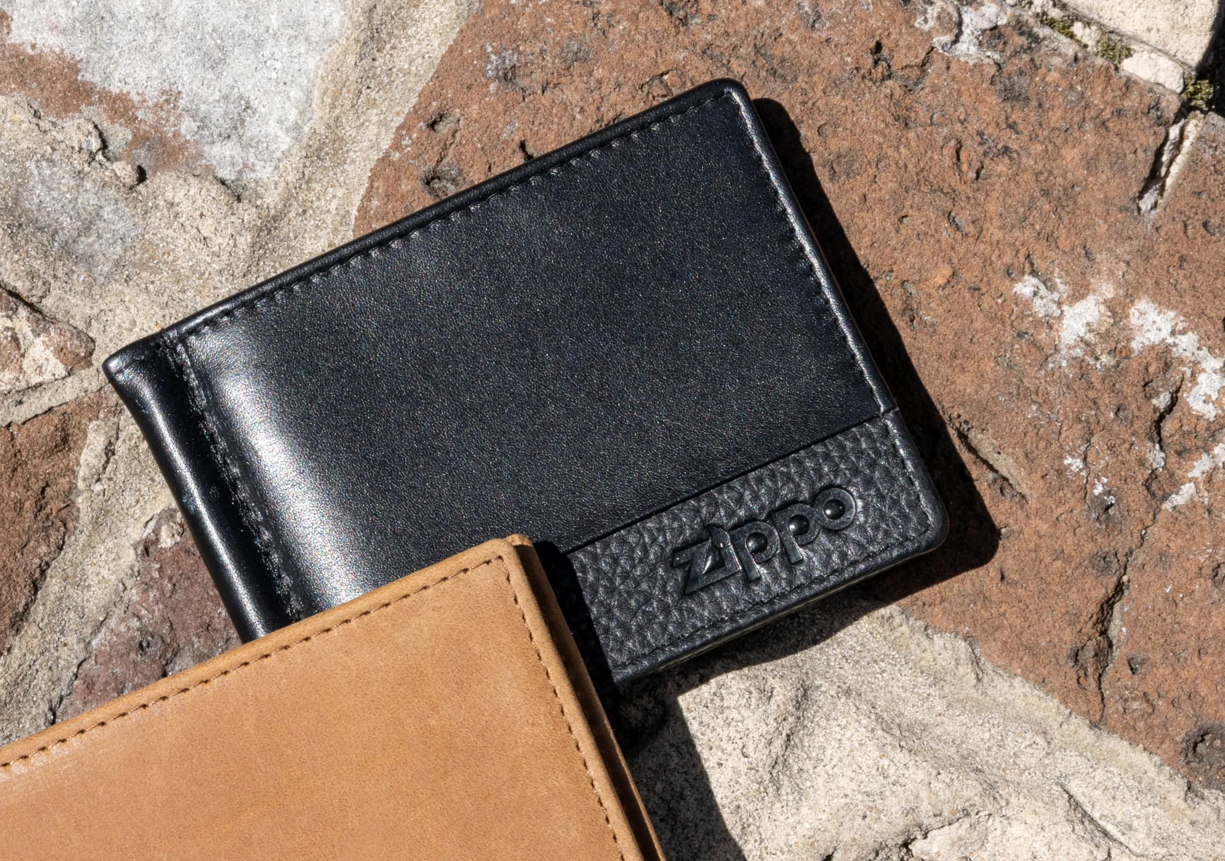 Zippo Portfel, ze Skóry, Portmonetka dla Kobiet i Mężczyzn, Portfel z Ochroną Rfid i z Klipsem na Pieniądze, Optymalny na Karty i Banknoty, Czarny