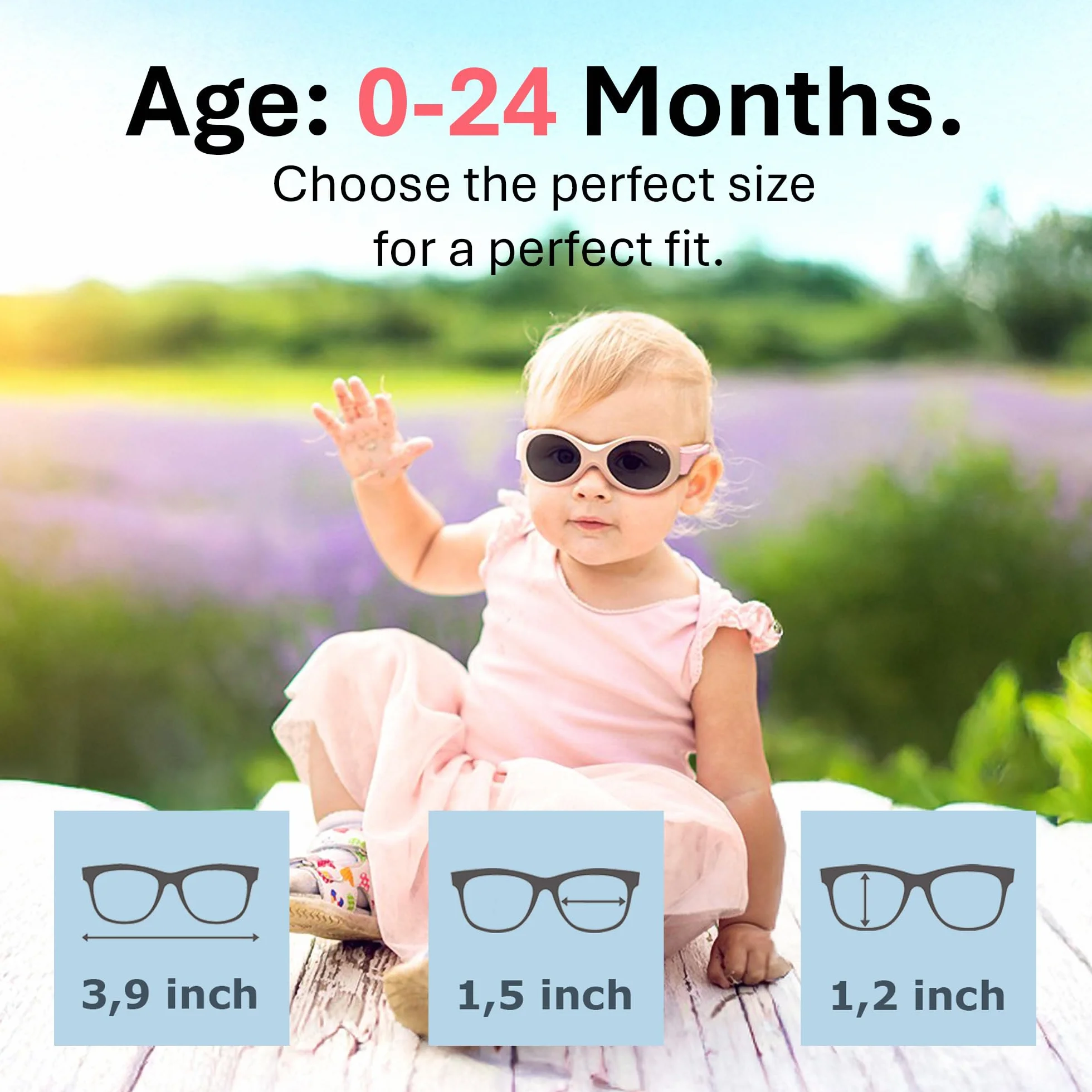 Mausito BABY okulary przeciwsłoneczne dla chłopców i dziewczynek w wieku 0-1,5 roku I Zwycięzca porównawczy okulary przeciwsłoneczne dla niemowląt, nie zawierają BPA, 100% ochrony przed