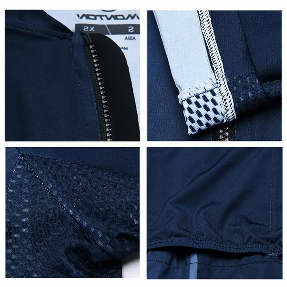 Męska odzież kolarska Jezyka jazda na rowerze Męska koszulka wyścigowa Oddychająca z długim rękawem MTB odzież rowerowa Koszula rowerowa, Gradient Stripes Design Męskie koszulki kolarskie(Zwart,M)