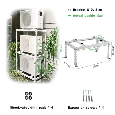 Mini Split AC Stojak na pompę ciepła z podstawą amortyzującą wstrząsy dla stabilnej instalacji jednostki zewnętrznej