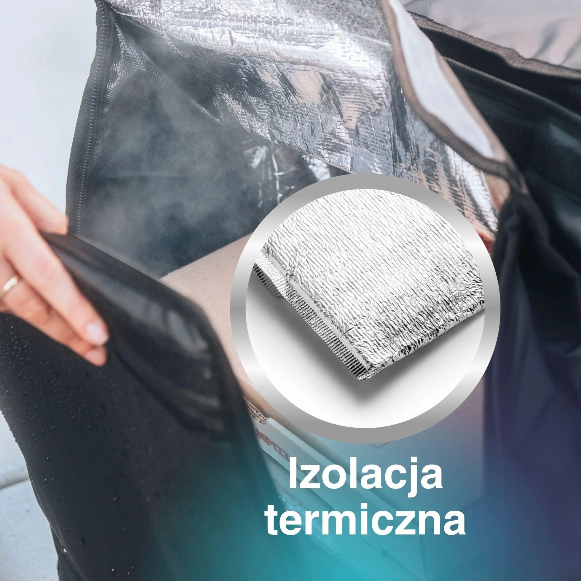 Teleskopowa torba na żywność 89L, torba termoizolacyjna do transportu żywności, rozszerzalna funkcjonalność, 100% wodoodporna, całkowicie składana, paski odblaskowe, zaprojektowana dla