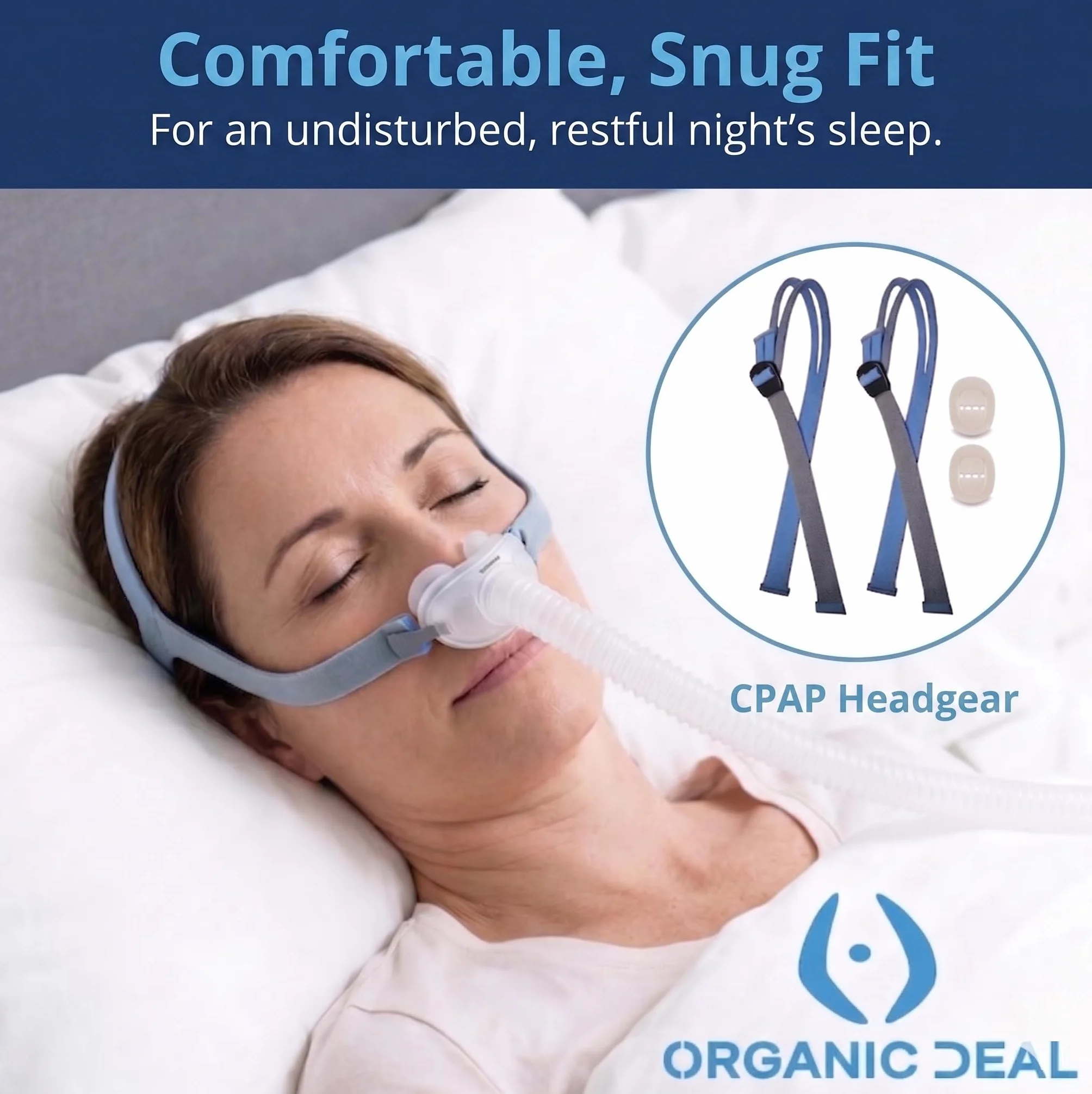 Pasek na Głowę Kompatybilny z Maską ResMed AirFit P10 - Uprząż CPAP dla Maski na Poduszkę (Maska Nie Jest Dołączona)