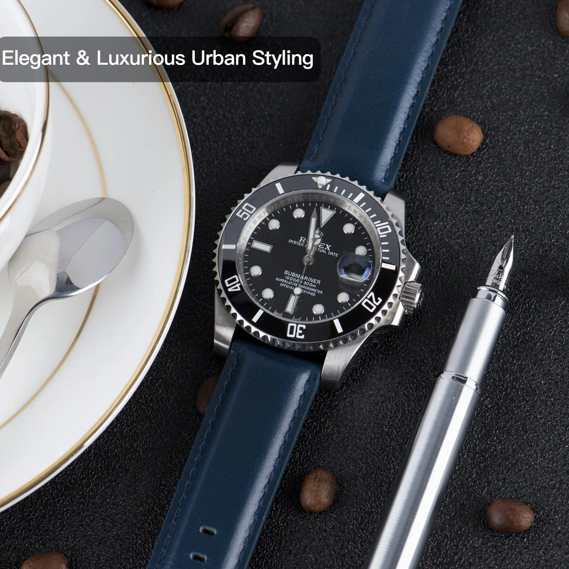 Ottoody Skórzany pasek do zegarka z szybkozłączką, 18, 19, 20, 21, 22 mm, elegancki zamiennik, dla mężczyzn i kobiet, do zegarka i smartwatcha