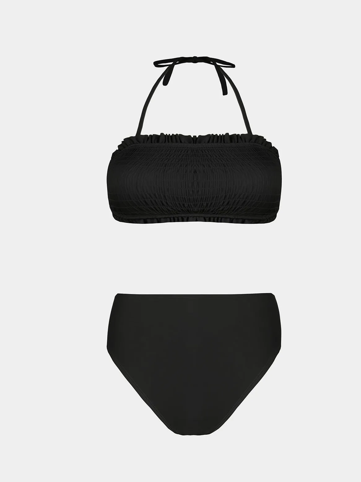 CUPSHE Zestaw bikini dla kobiet dwuczęściowy strój kąpielowy bandażowy top wiązanie z tyłu średni stan dół ze zdejmowanymi paskami na ramiona