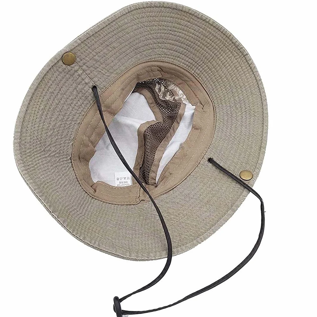 THENICE Unisex Bawełniany kapelusz przeciwsłoneczny Outdoor Bucket Mesh Boonie Hat