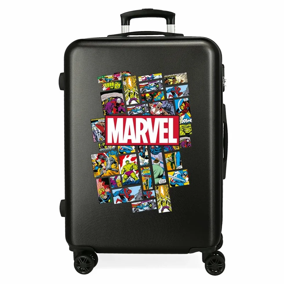 Comic Marvel czarna średnia twarda walizka 68 cm