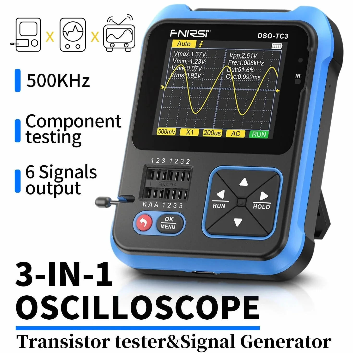 FNIRSI DSO-TC3 3w1 oscyloskop przenośny Option