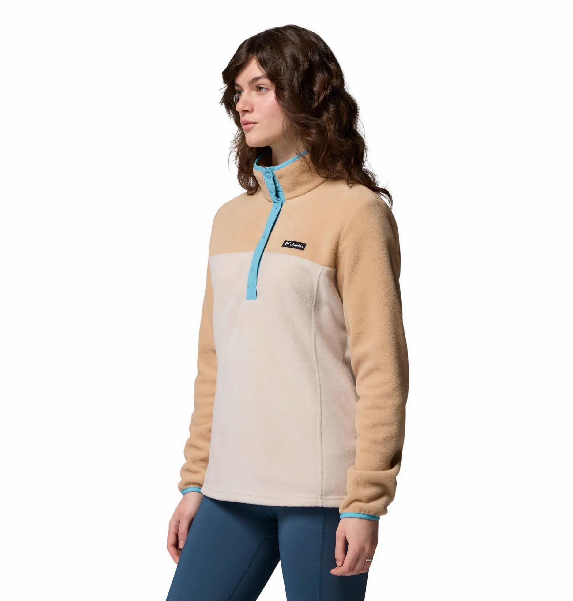 Columbia Damska bluza polarowa Benton Springs Pull Demi Bouton-Pression, Ciemny kamień/kajak/niebieski vintage, 1X