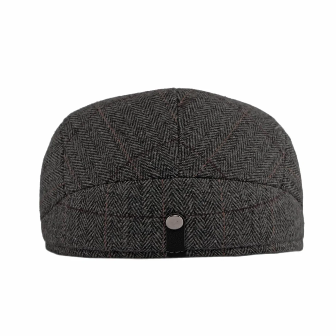 YAMEE Beret zimowa męska ze składaną klapką na uszy wiatroszczelna retro czapka z suwakiem Cabbie Cap