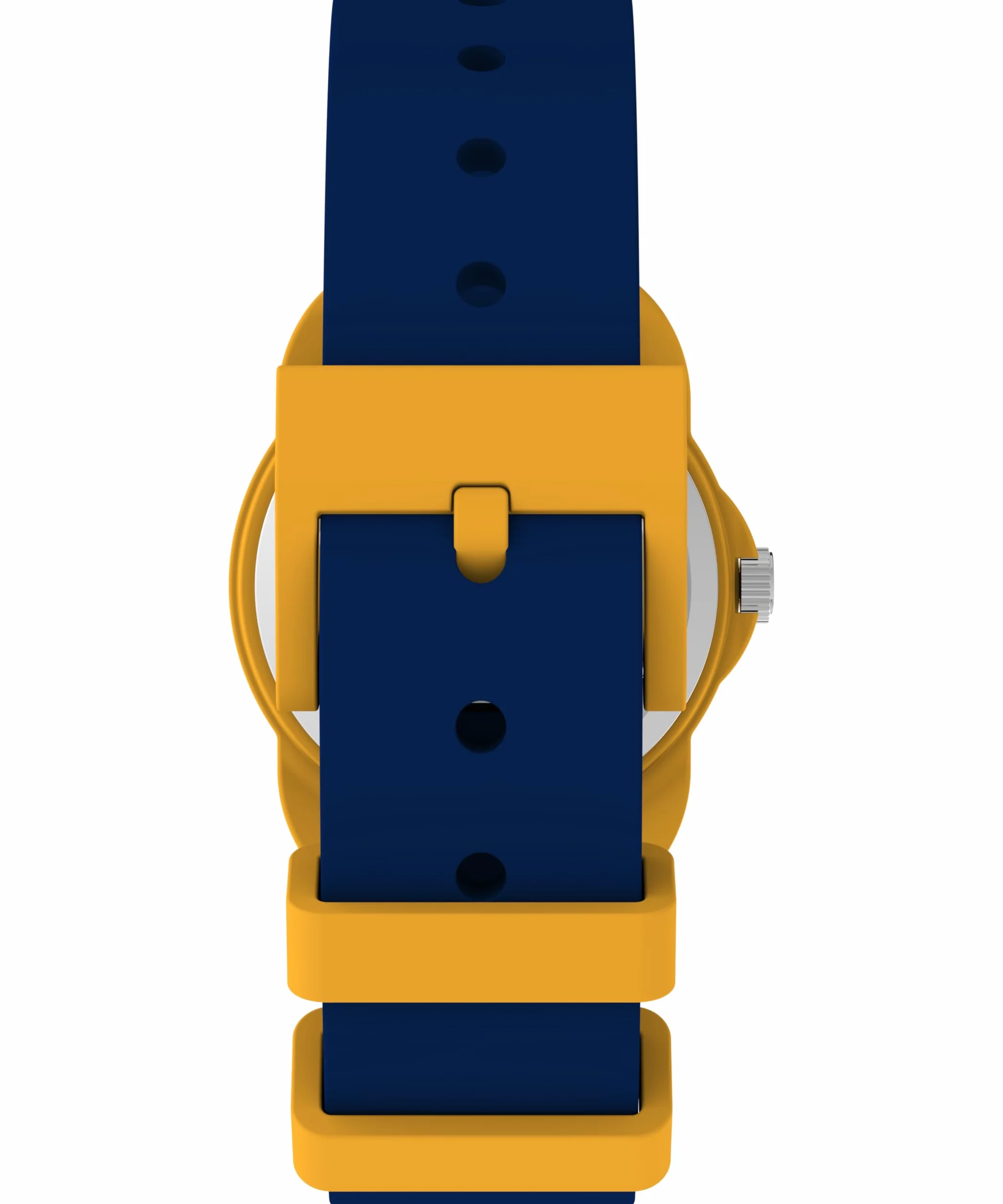 Timex Zegarek dla Dzieci Time Machines 30 mm Niebieski Silikonowy Pasek Czarna Tarcza Żółta Obudowa