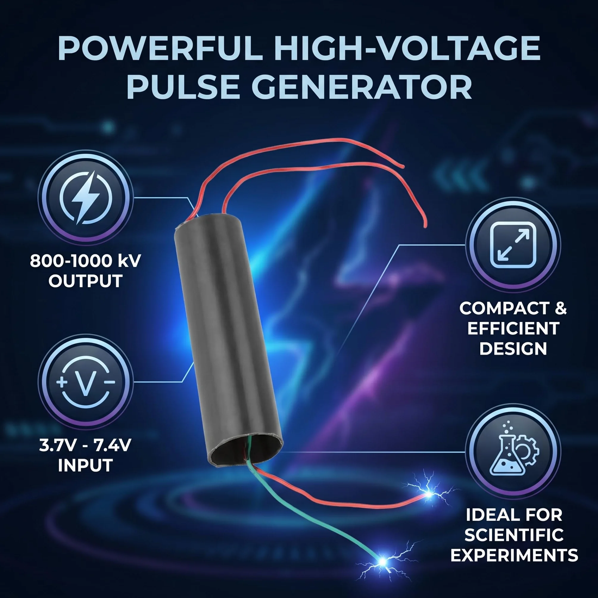 1000Kv High Voltage Pulse, 8X16X5 High Voltage Transformer Generator Super Arc Pulse Ignition Coil Module