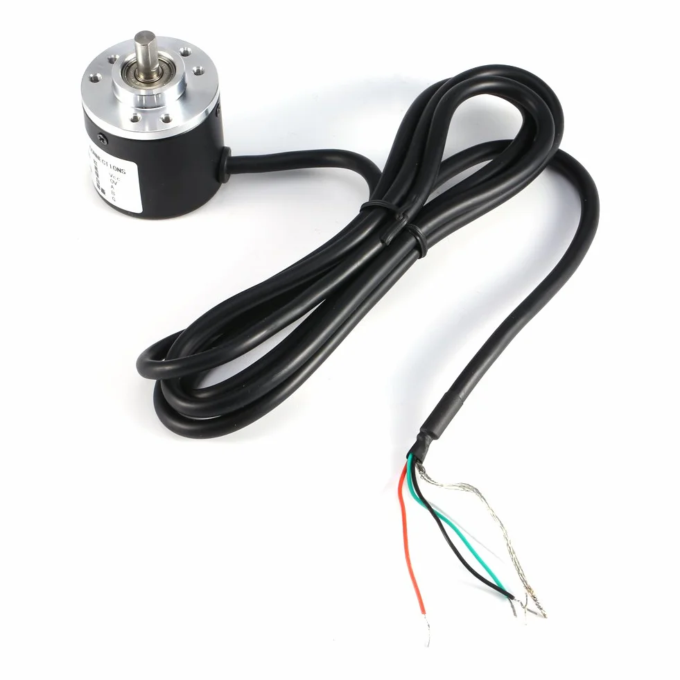600P/R przyrostowy enkoder obrotowy, 2-fazowy fotoelektryczny enkoder 5 V-24 V, trzon 6 mm enkoder szerokie napięcie zasilacze