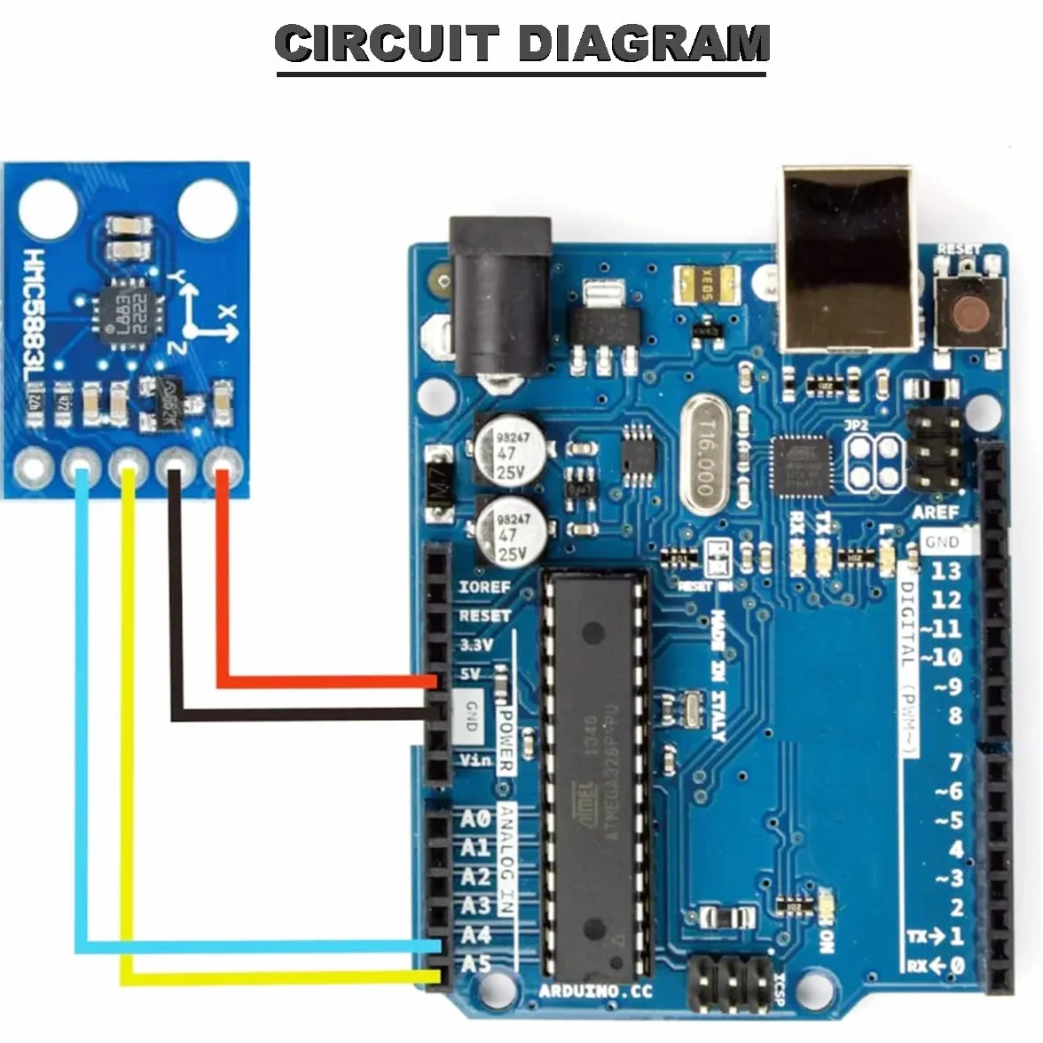 Triple Axis Compass Magnetometr czujnik GY-273 QMC5883L HMC5883L trójosiowy kompas-magnetometr moduł czujnika 3 V-5 V z kablem Dupon do Arduino, 3 sztuki w opakowaniu