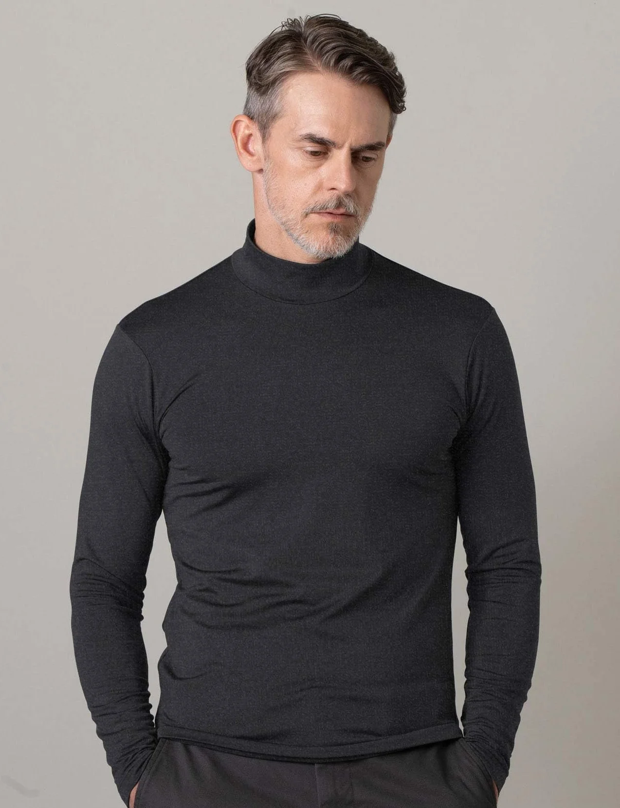 LAPASA Mock Neck warstwa bazowa top dla mężczyzn bielizna termiczna top długi rękaw koszulka lekka/średnia waga/ciężka jesień/zima M102/M123/M132