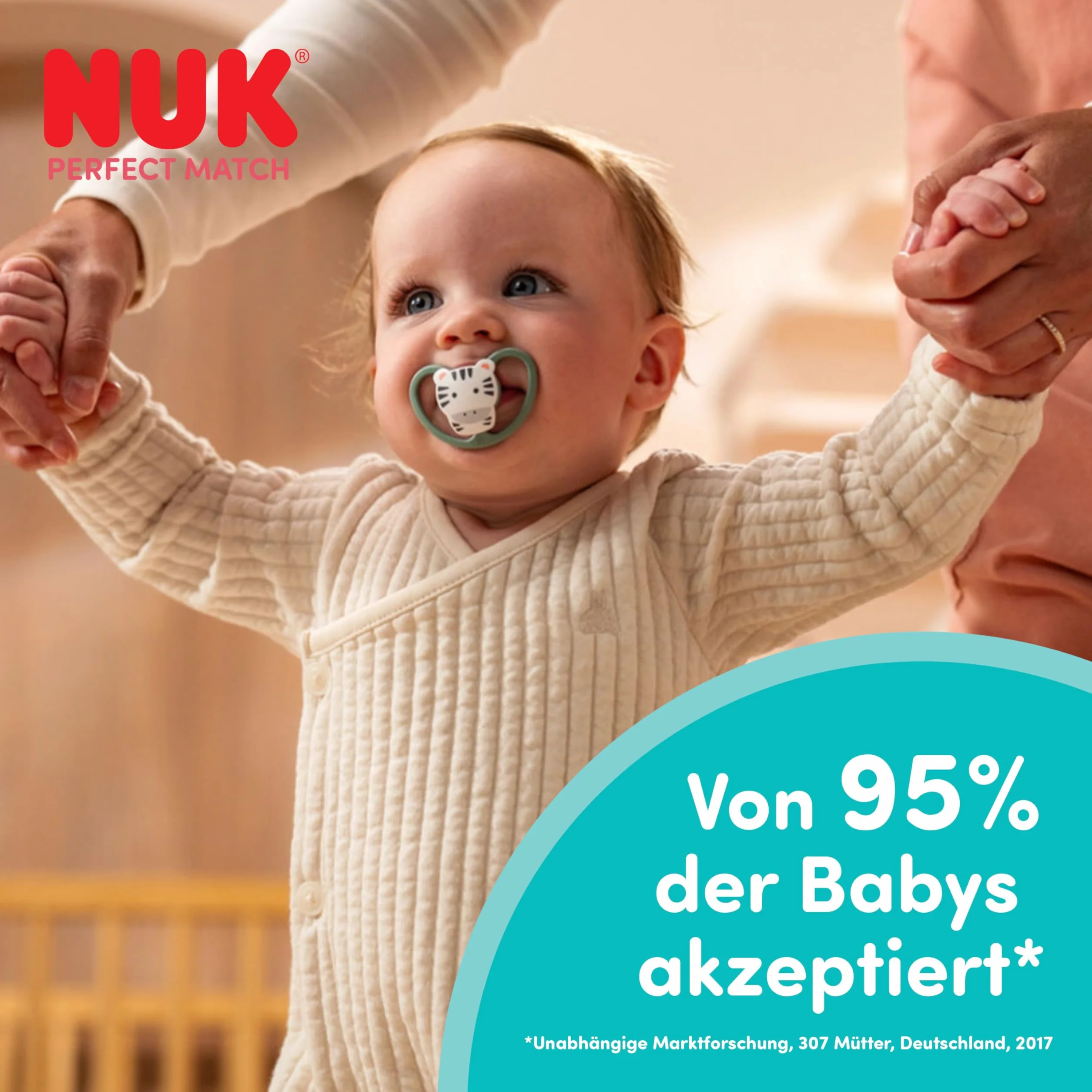 NUK Perfect Match Air Smoczki | 6-18 miesięcy | Ortodontyczne smoczki wspomagające przepływ powietrza i zapobiegające odparzeniom | 95% akceptacji przez niemowlęta** | Lew i Zebra | 2 sztuki