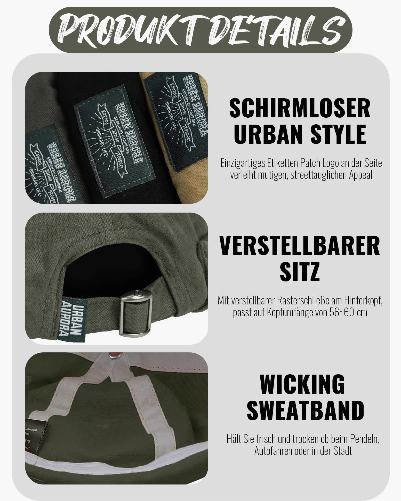 Clakllie Cotton Docker Cap Marynarska Portowa Oryginalna Męska Letnia Kryjąca Bez Daszka Zwijana Unisex, H-GD30-Zielony, Rozmiar Uniwersalny