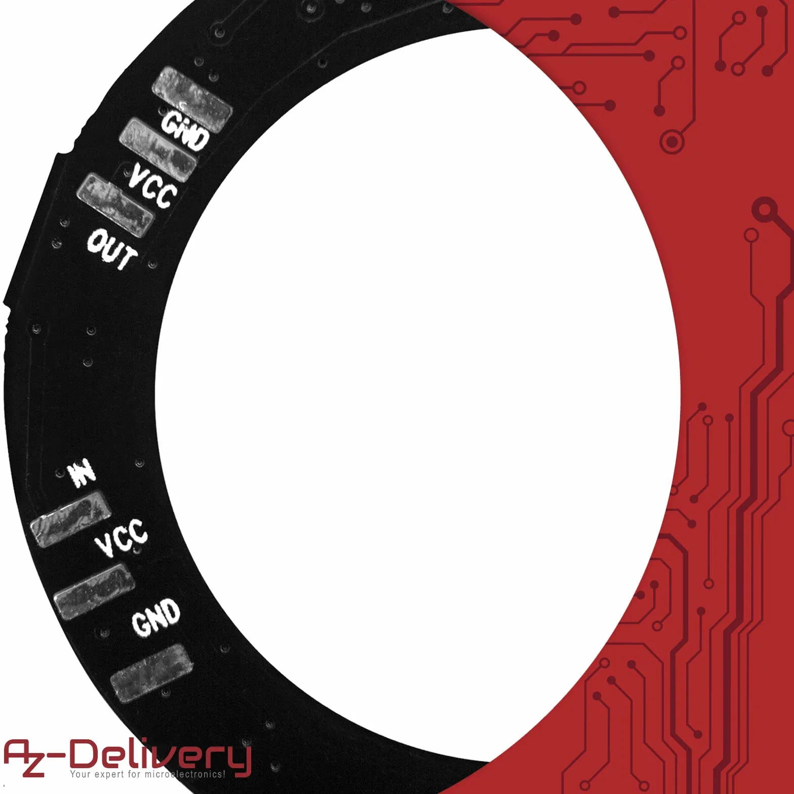 AZDelivery 5V RGB LED Ring Compatible with WS2812B 12-Bit 37mm kompatybilny z Arduino w tym E-Book!